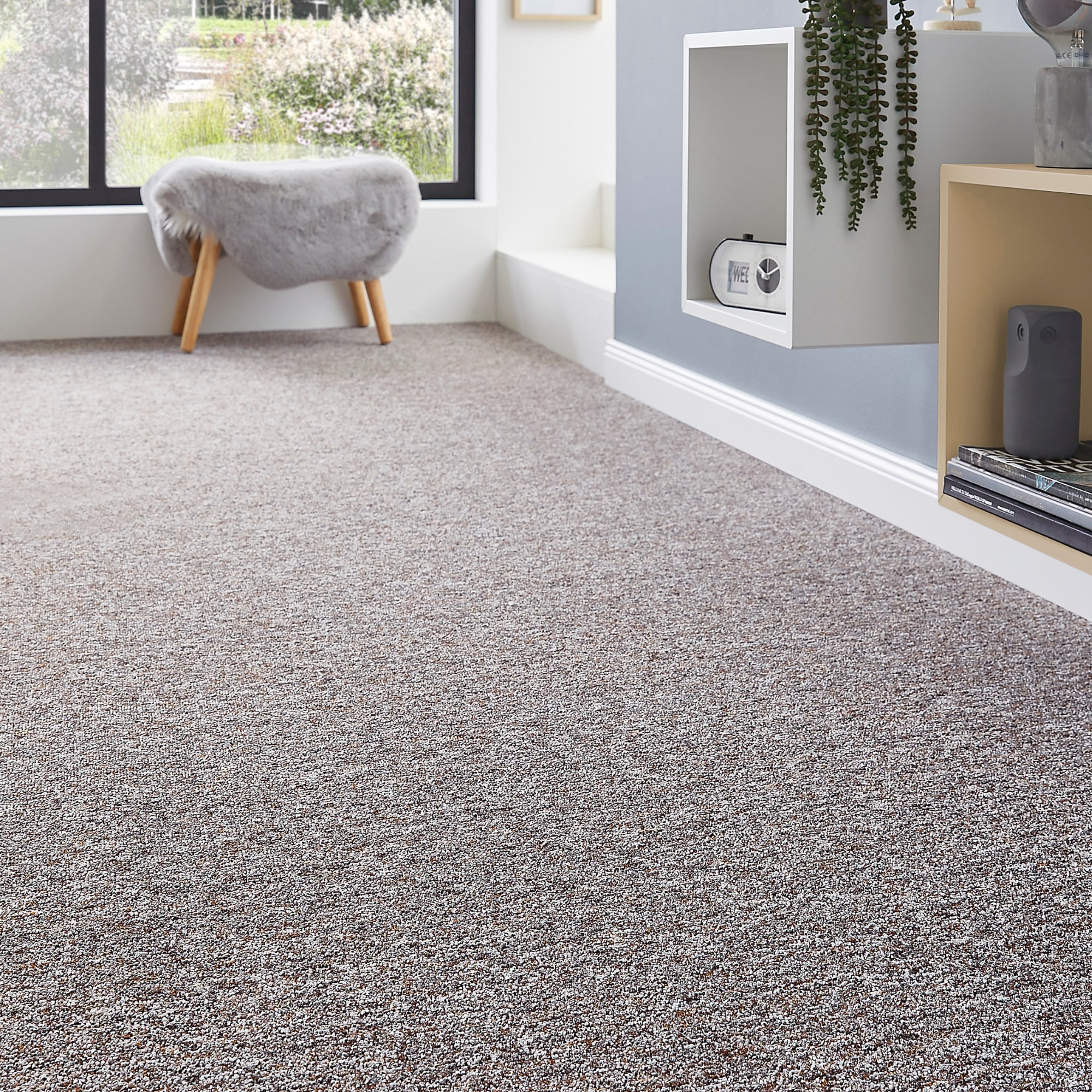 ANDIAMO Teppichboden »Gambia, Feinschlinge, Made in Belgium« rechteckig 7, 2 mm Höhe meliert, Breite 400 cm oder 500 cm, strapazierfähig,...