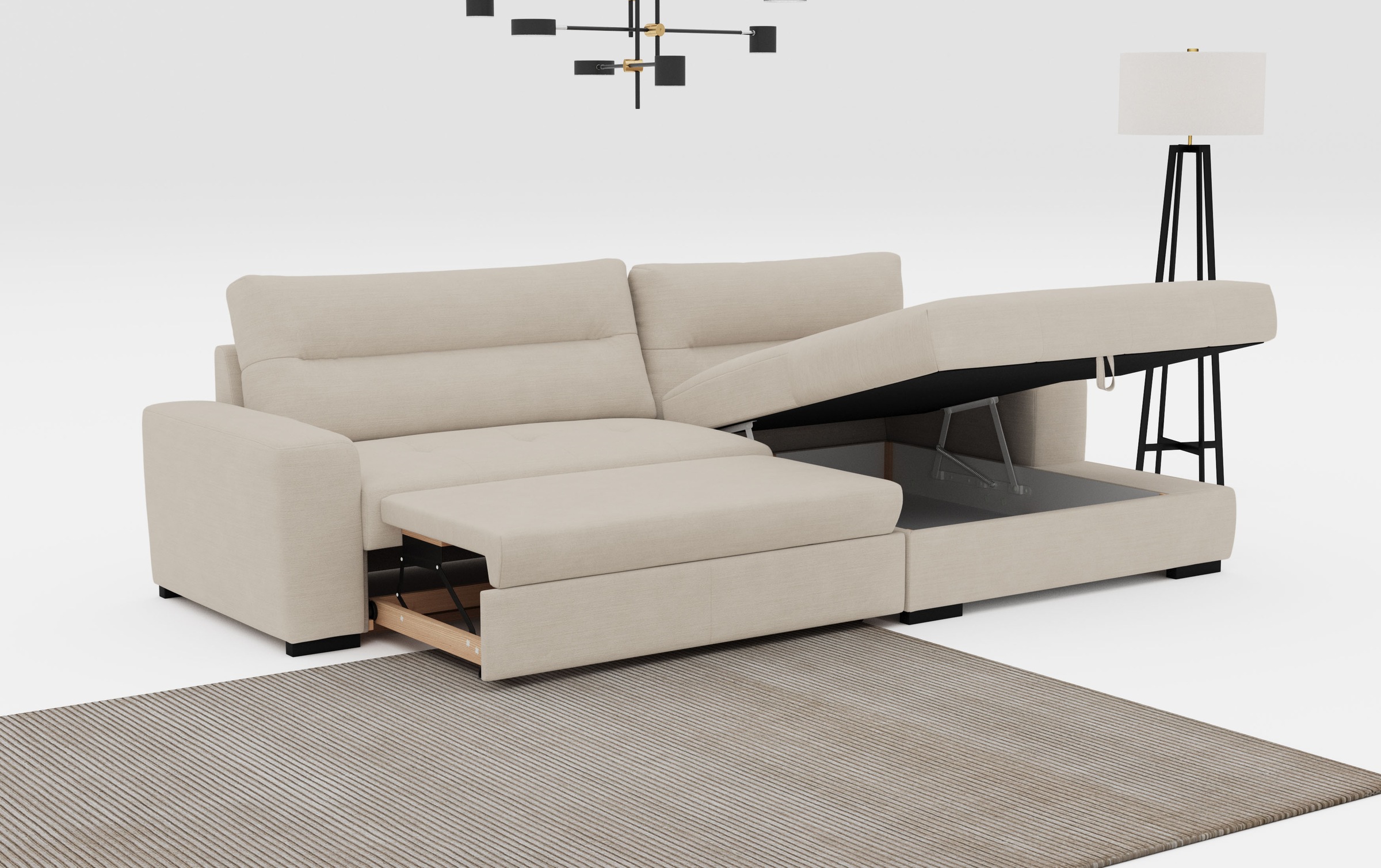 COTTA Ecksofa »Cappa L-Form«, wahlweise mit Bettfunktion & Bettkasten