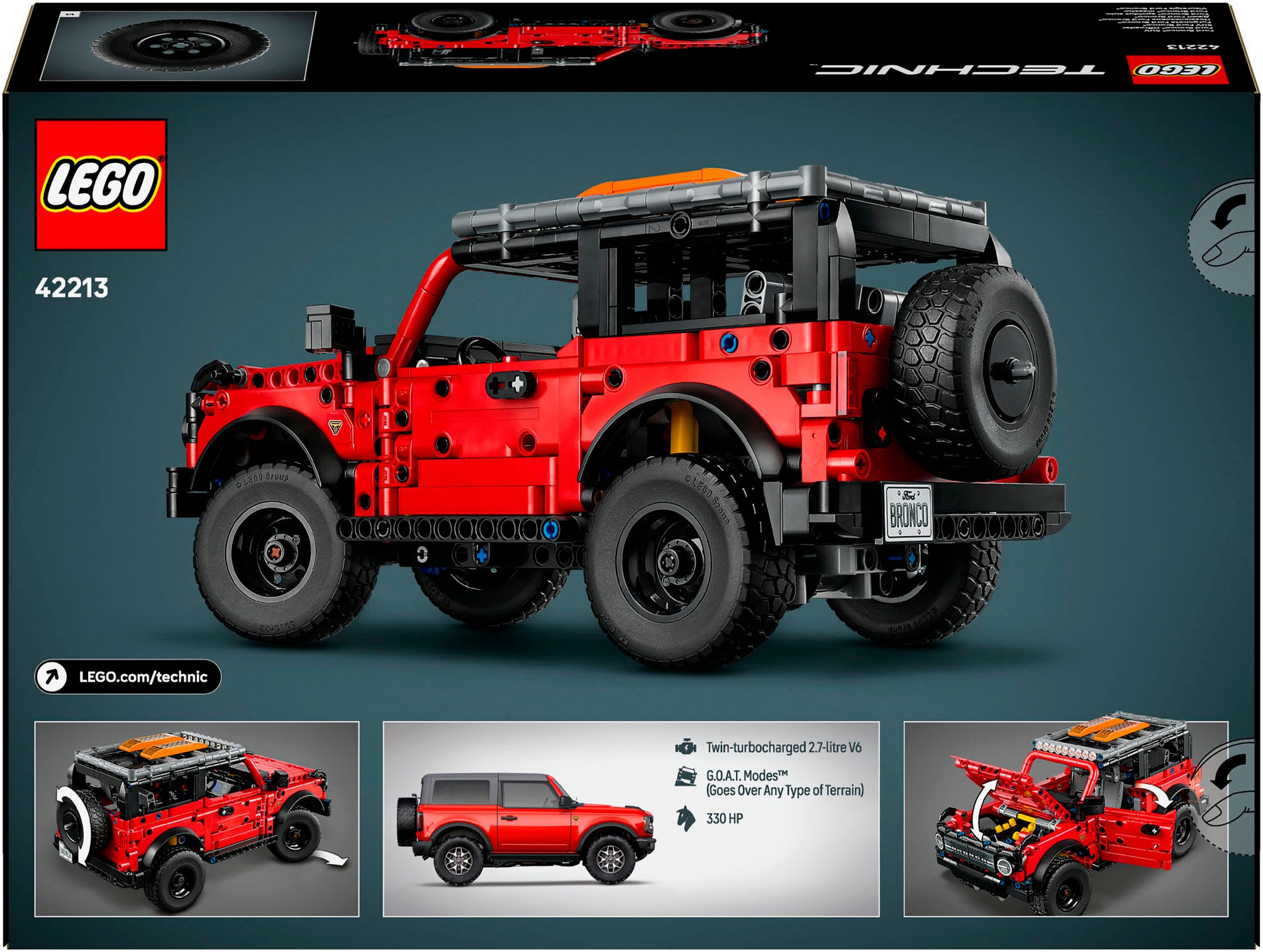 LEGO® Konstruktionsspielsteine »Ford Bronco Offroader (42213), LEGO Technic«, (943 St.), Made in Europe