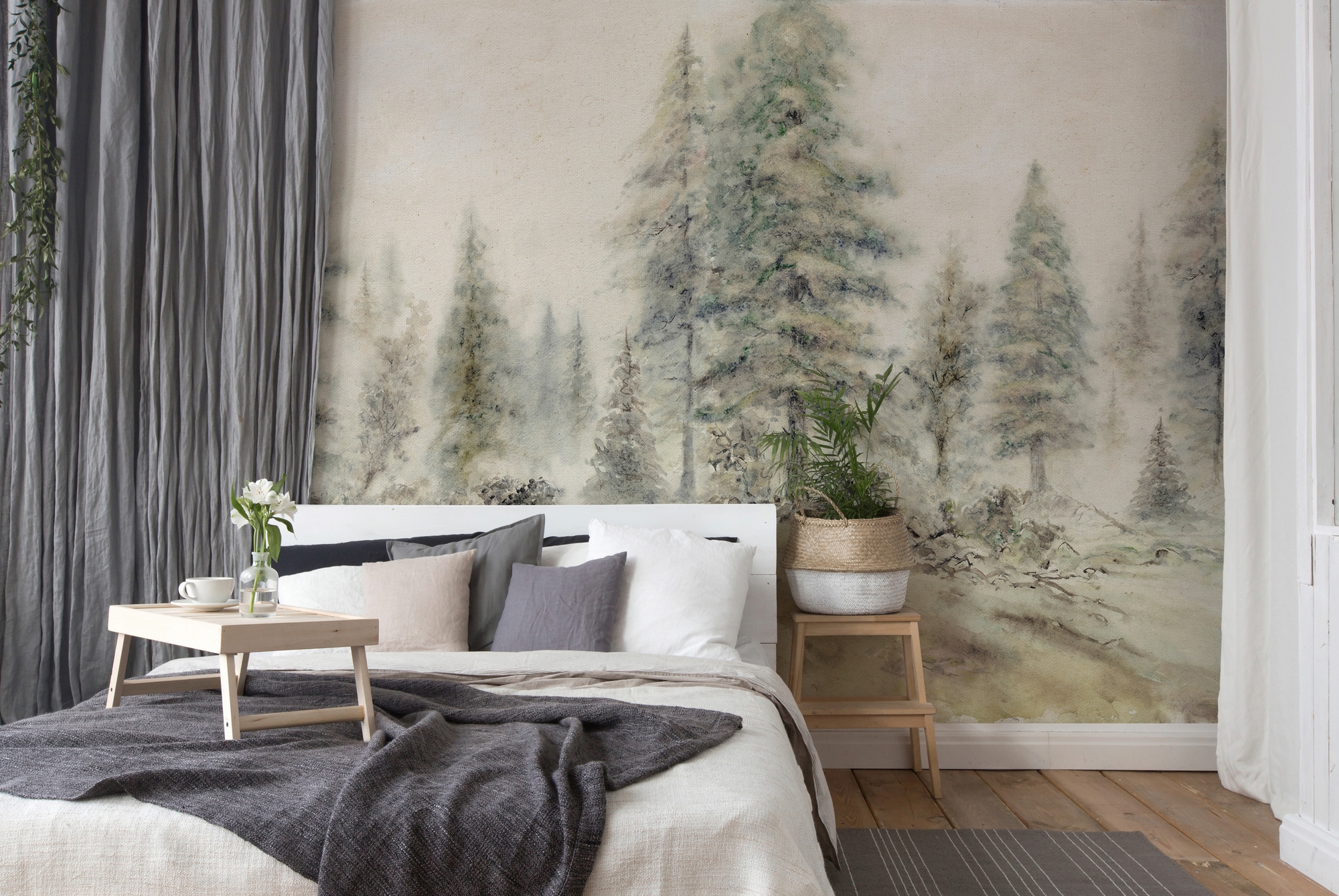 Architects Paper Fototapete »Atelier 47 Aquarel Forest 2«, Wald, Vlies, Wand, Schräge, Decke