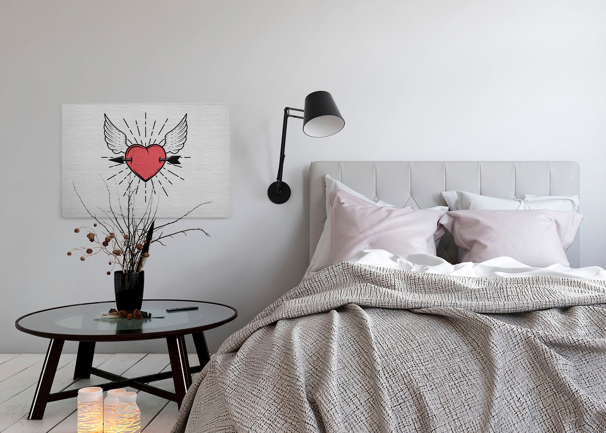 A.S. Création Leinwandbild »tattoo you«, Kunst-Modern-Kinder, (1 St.), Keilrahmen Bild Herz Leinwand-Bild Wohnzimmer modern Wandbild Kinder