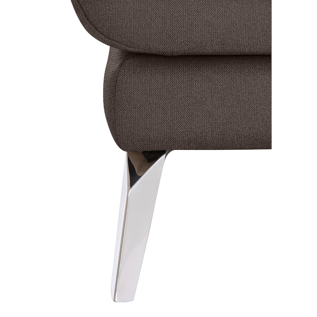 W.SCHILLIG Chaiselongue »softy«, mit dekorativer Heftung im Sitz, Füße Chrom glänzend