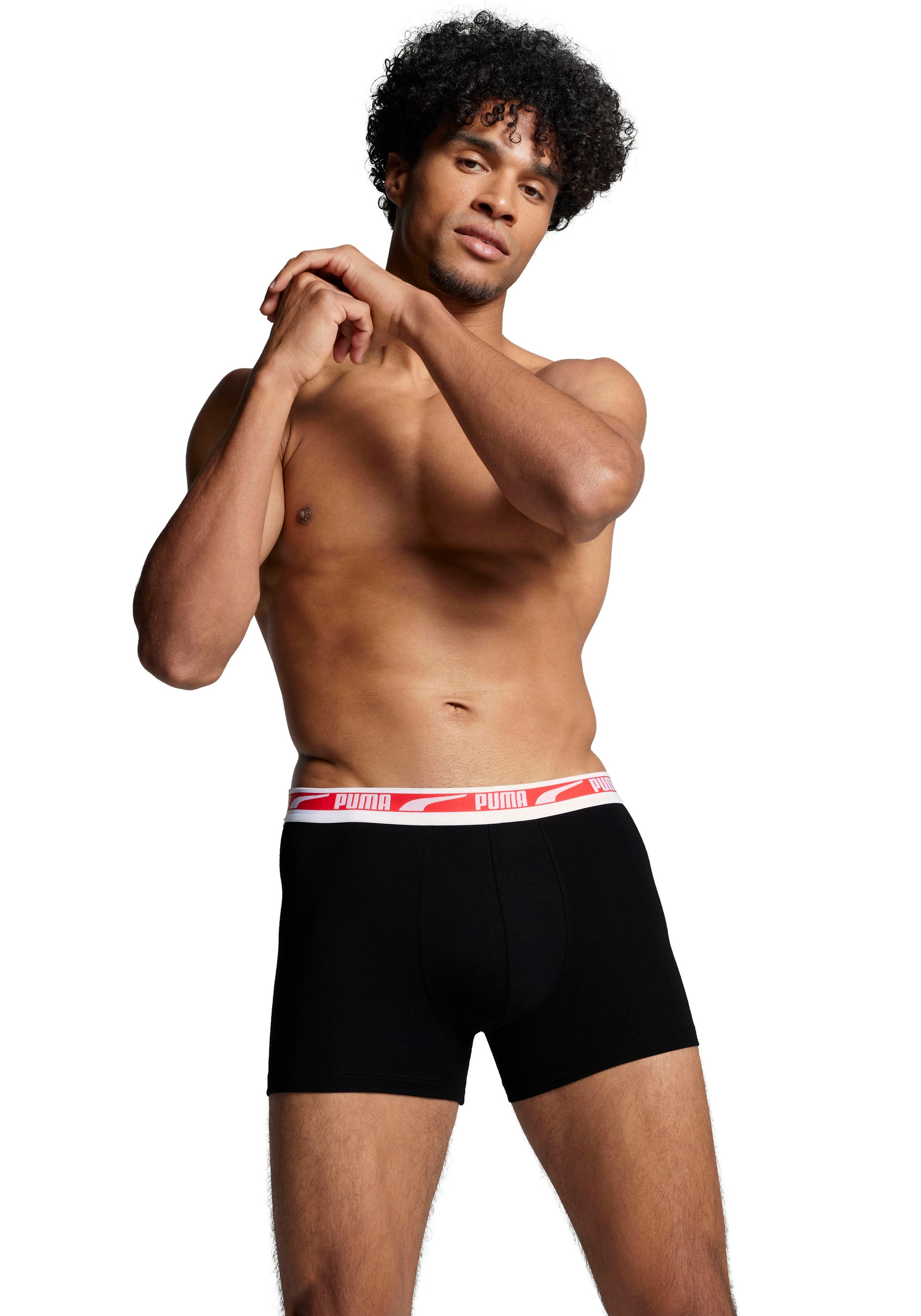 PUMA Boxershorts »MEN MULTI LOGO BOXER 2P«, (2er Pack), Komfortbund