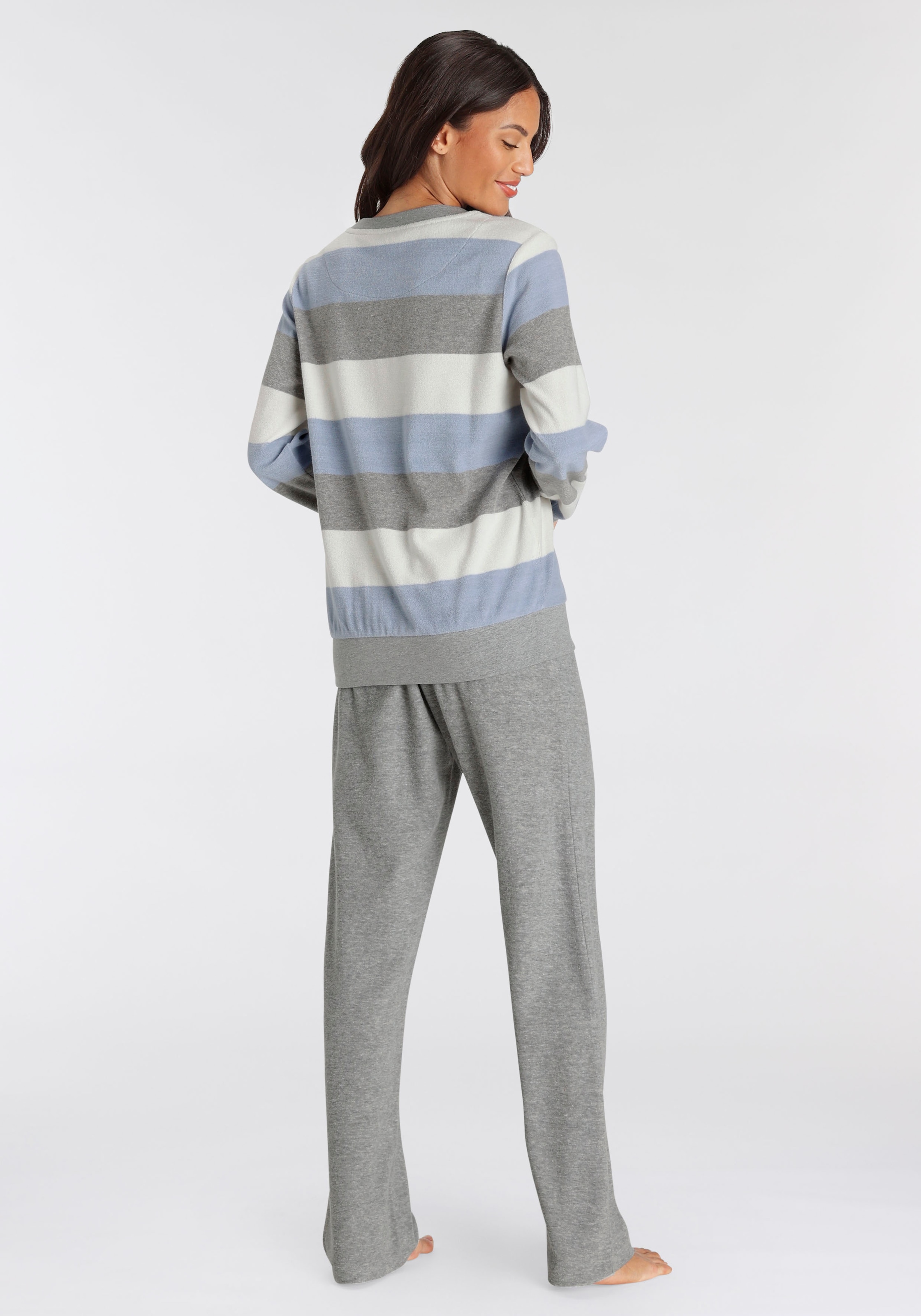 Vivance Dreams Pyjama, (2 tlg.), aus weichem Frottée und mit Colorblock  Streifen online bestellen