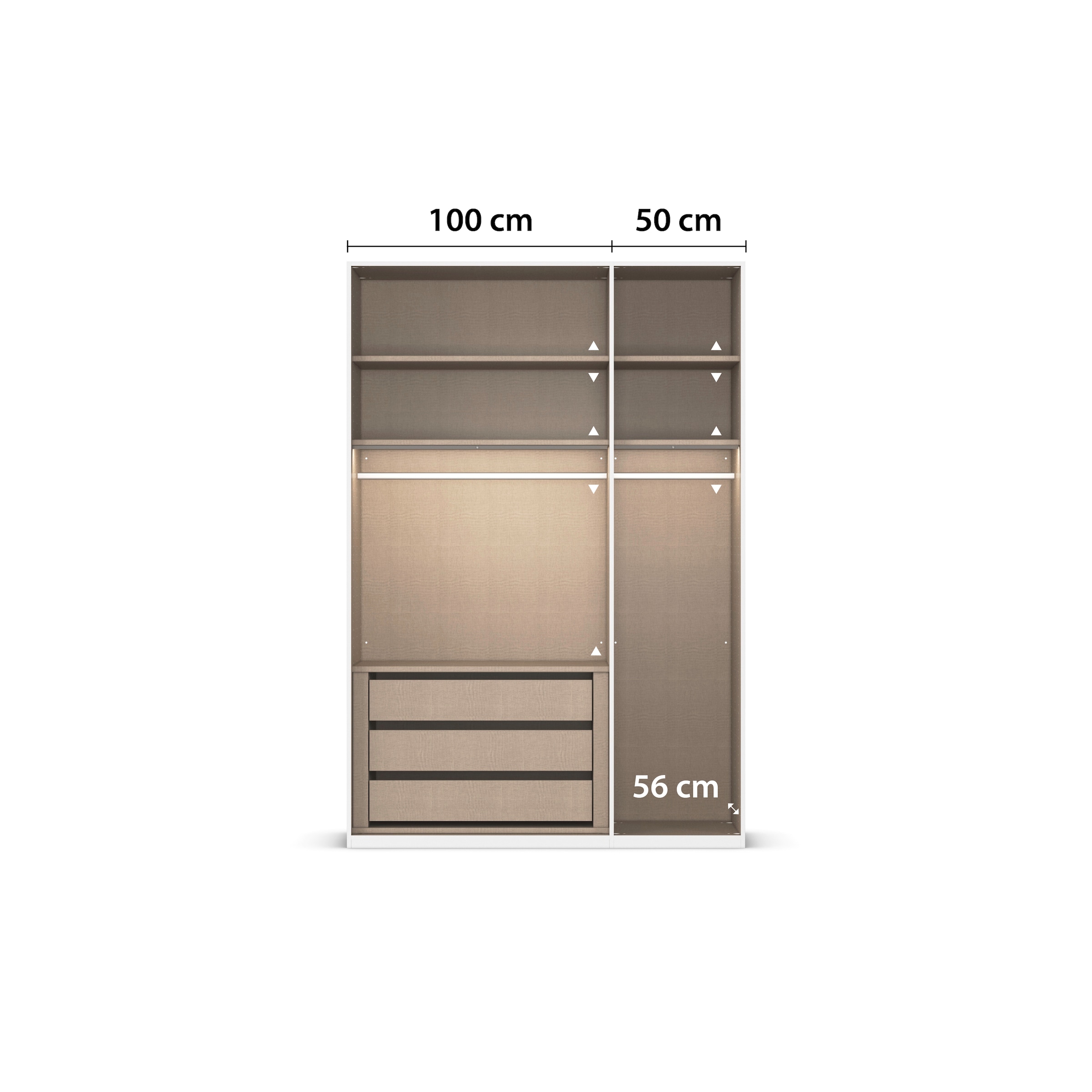 LeGer Home by Lena Gercke Kleiderschrank »Schrank Garderobe Ankleide Schlafzimmer Flur Serina«, (in 3 verschiedenen Ausstattungen BASIC/CLASSIC/PREMIUM), in 6 Breiten (101 - 401 cm) mit Front Glas oder Dekor MADE IN GERMANY
