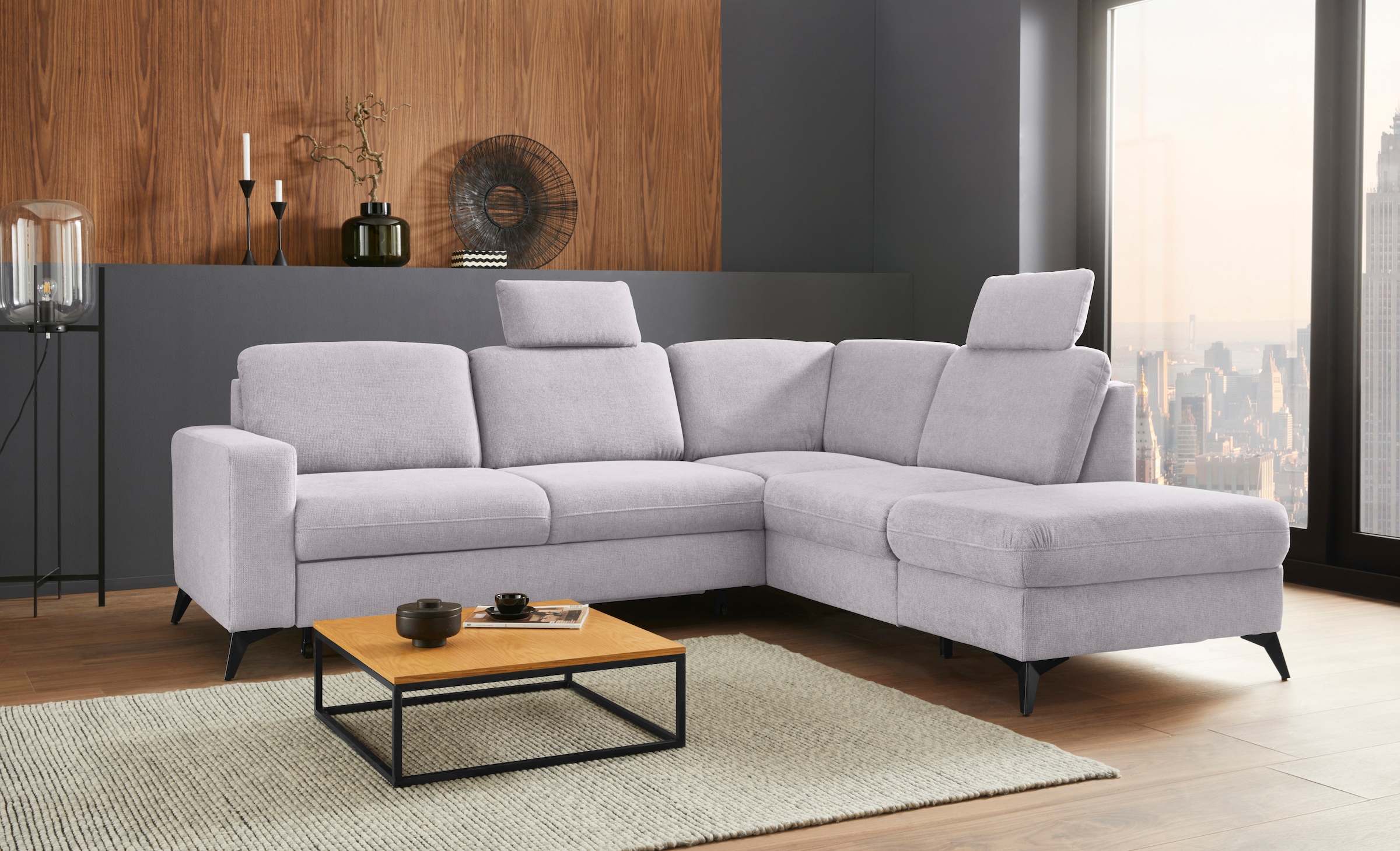 Places of Style Ecksofa »Lolland L-Form«, Wahlweise mit Bettfunktion und St günstig online kaufen