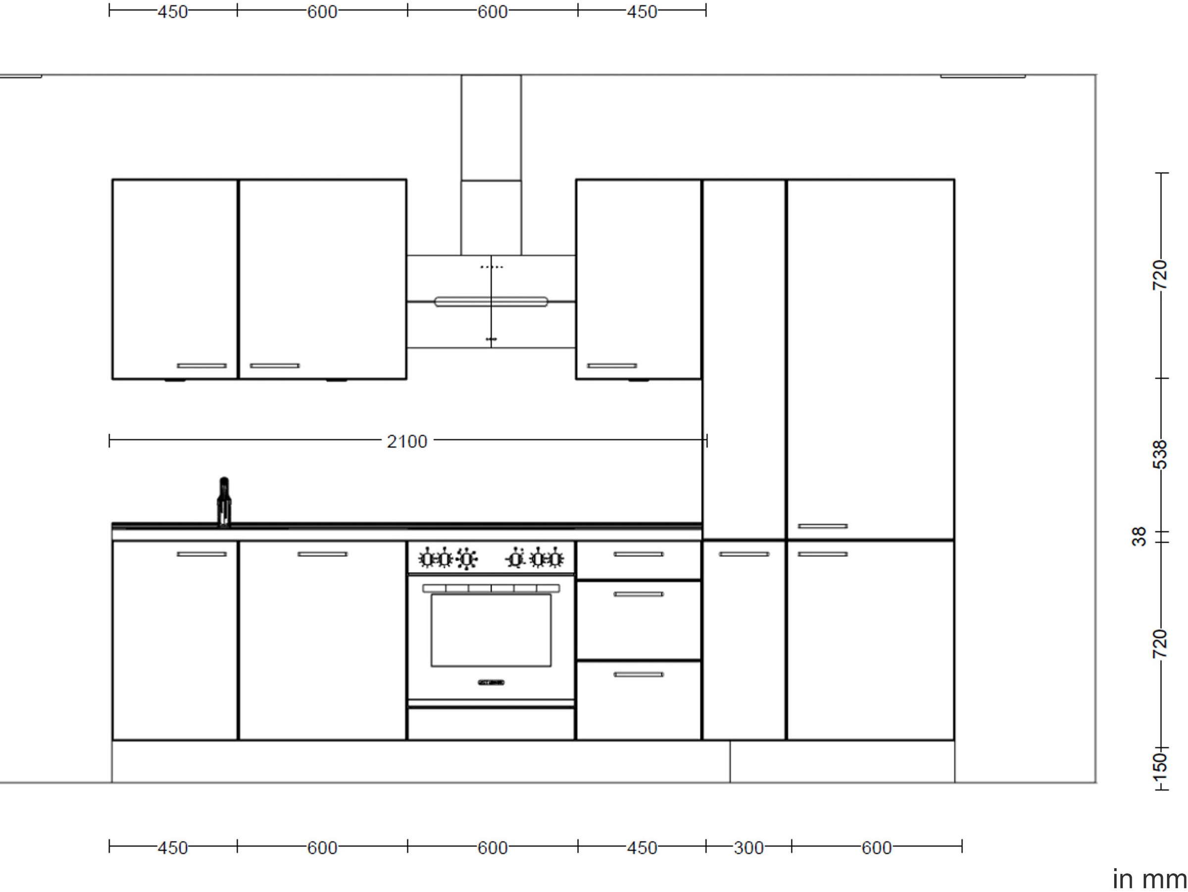 nobilia® Küchenzeile »"Riva II"«, vormontiert, Ausrichtung wählbar, Breite 300 cm, wahlw. mit E-Geräten