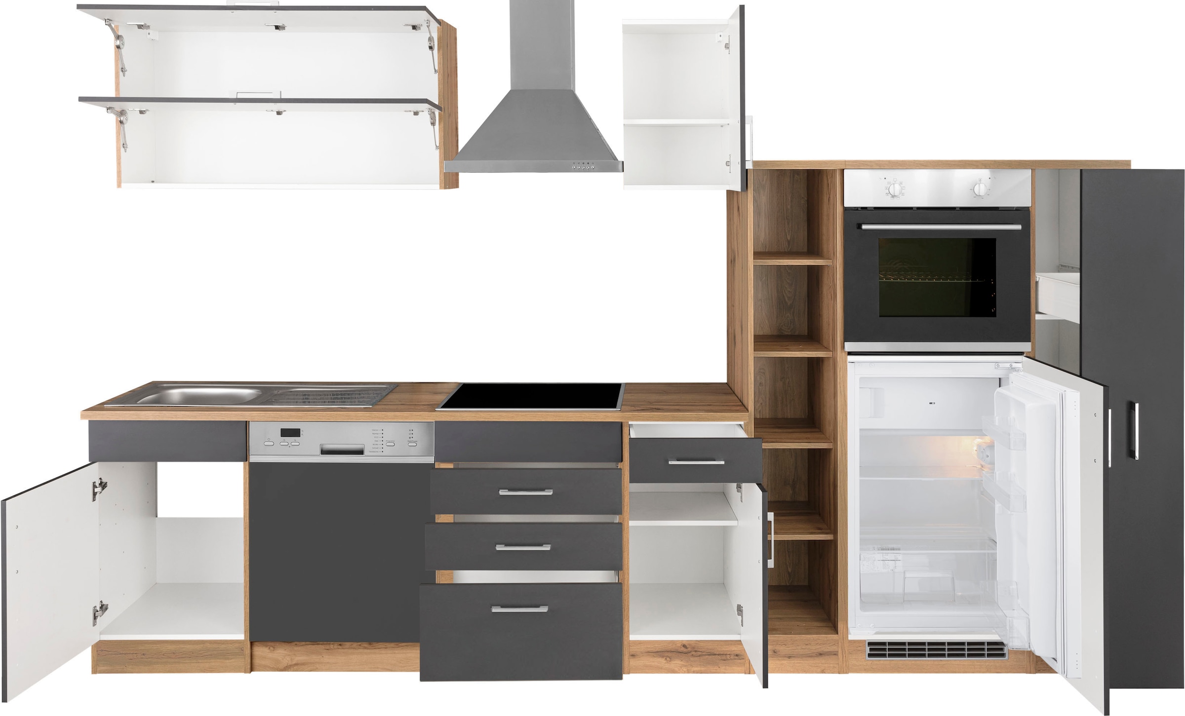 KOCHSTATION Küchenzeile »KS-Colmar«, ohne E-Geräte, Breite 330 cm