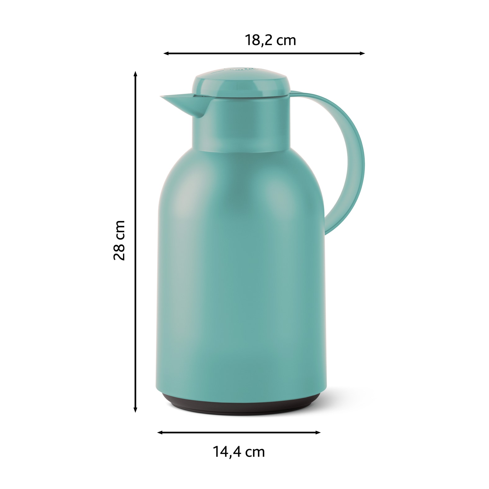 Emsa Isolierkanne »Samba«, 1,5 l, XXL-Modell, zeitloses Design, einfacher Knopfdruck, 24h kalt, 12h warm