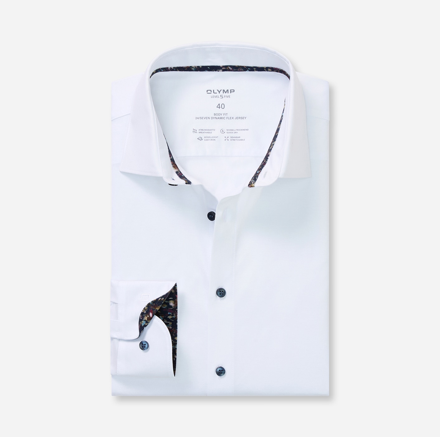 OLYMP Langarmhemd »Level Five 24/Seven« Businesshemd, body fit, New York Kentkragen, Jersey