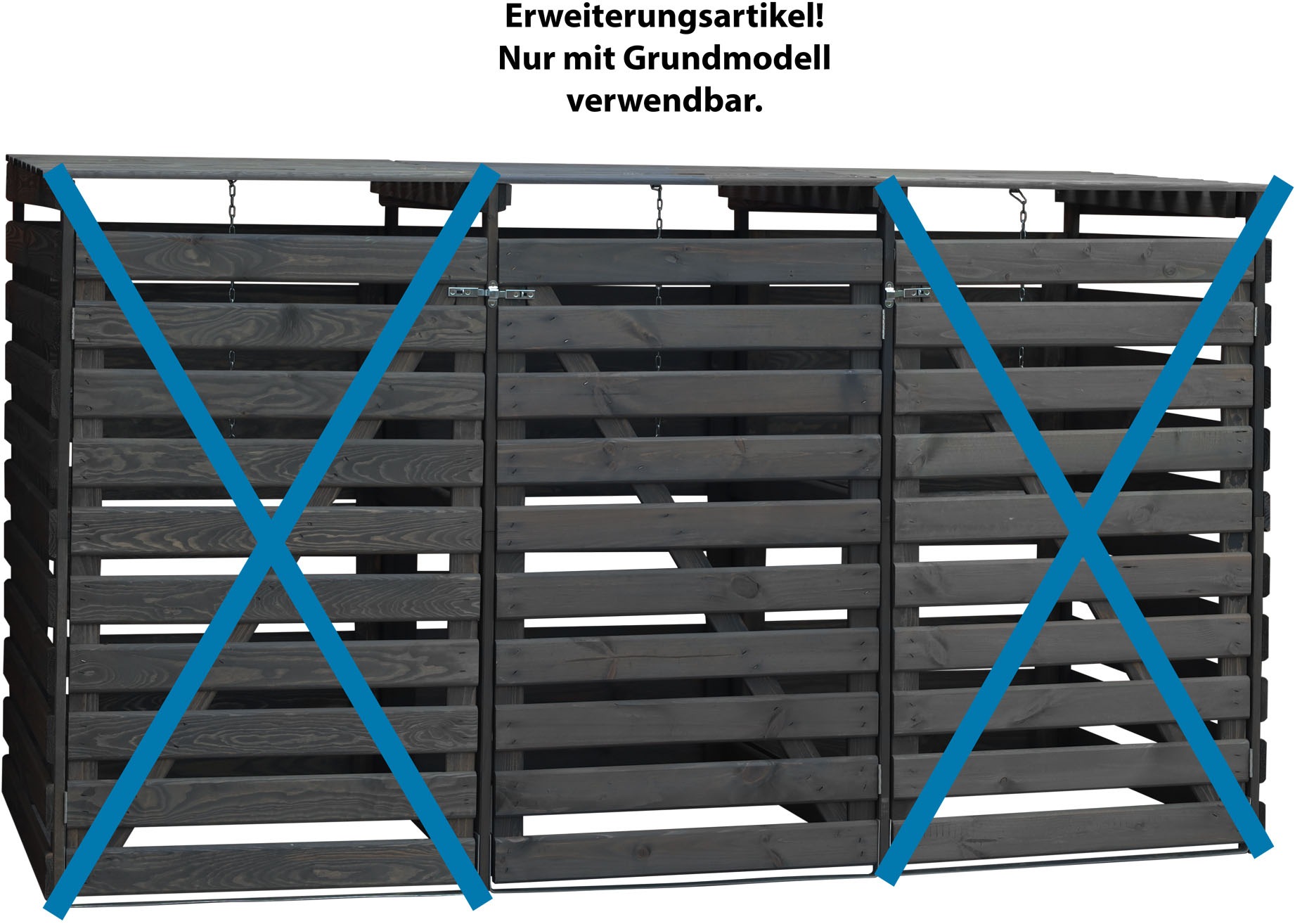 promadino Mülltonnenbox »Vario V Erweiterung«, besonders robust aus ökologisch, zertifiziertem Kiefernholz gefertigt