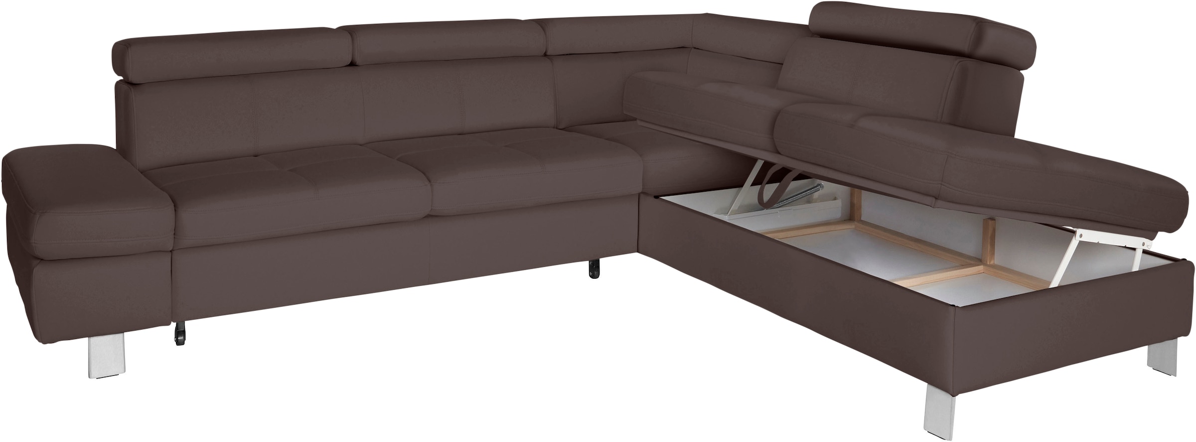 exxpo - sofa fashion Ecksofa »Fiji, L-Form«, mit Kopf- bzw. Rückenverstellung, wahlweise mit Bettfunktion