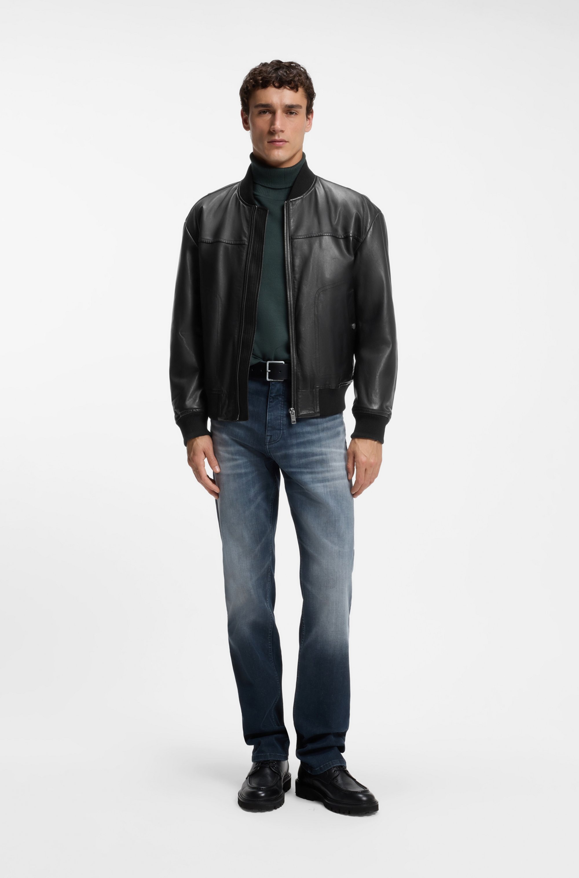 BOSS ORANGE Lederjacke »Jokans« Bomberjacke aus Nappaleder, Regular Fit