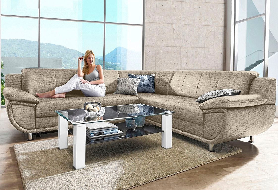 TRENDMANUFAKTUR Ecksofa »Rondo wahlweise mit Schlaffunktion, bequeme Armleh günstig online kaufen