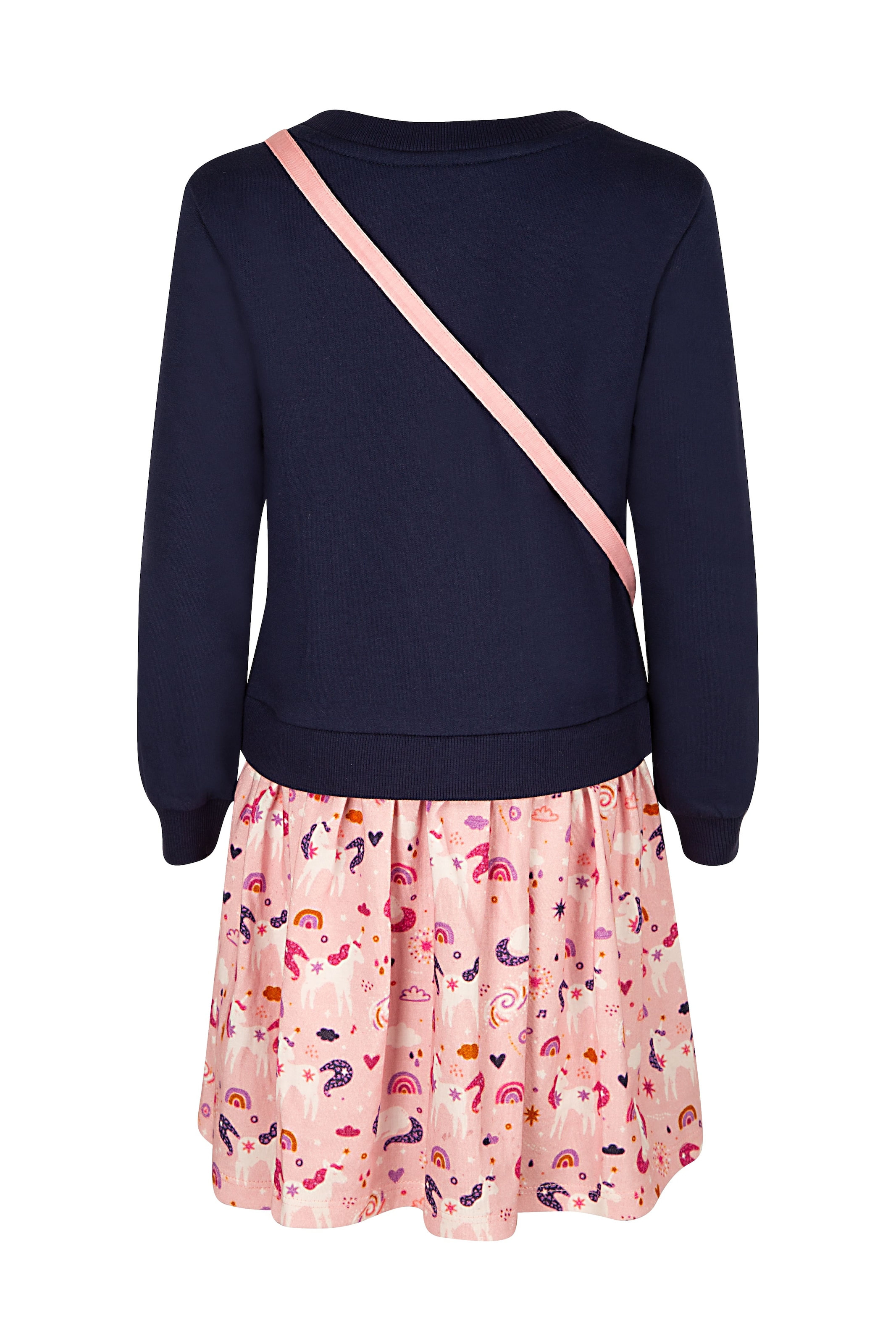 happy girls Sweatkleid Set, 2 Stk. tlg. mit kleiner Umhängetasche im Einhorn-Look