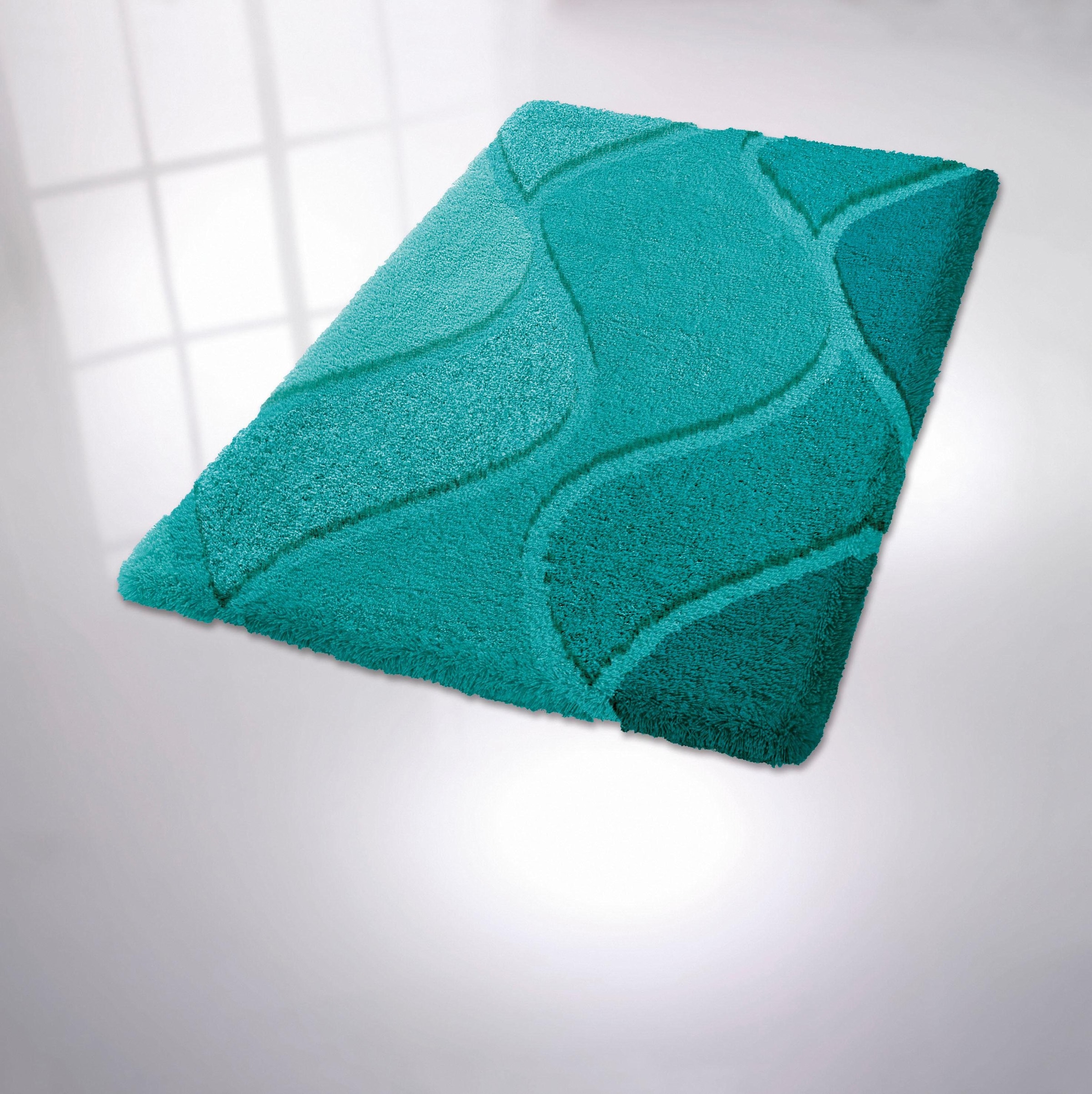 Kleine Wolke Badematte »Fiona«, rutschhemmend beschichtet, fußbodenheizungsgeeignet, Badteppich, modernes Wellen Design, Hoch-Tief Effekt, waschbar