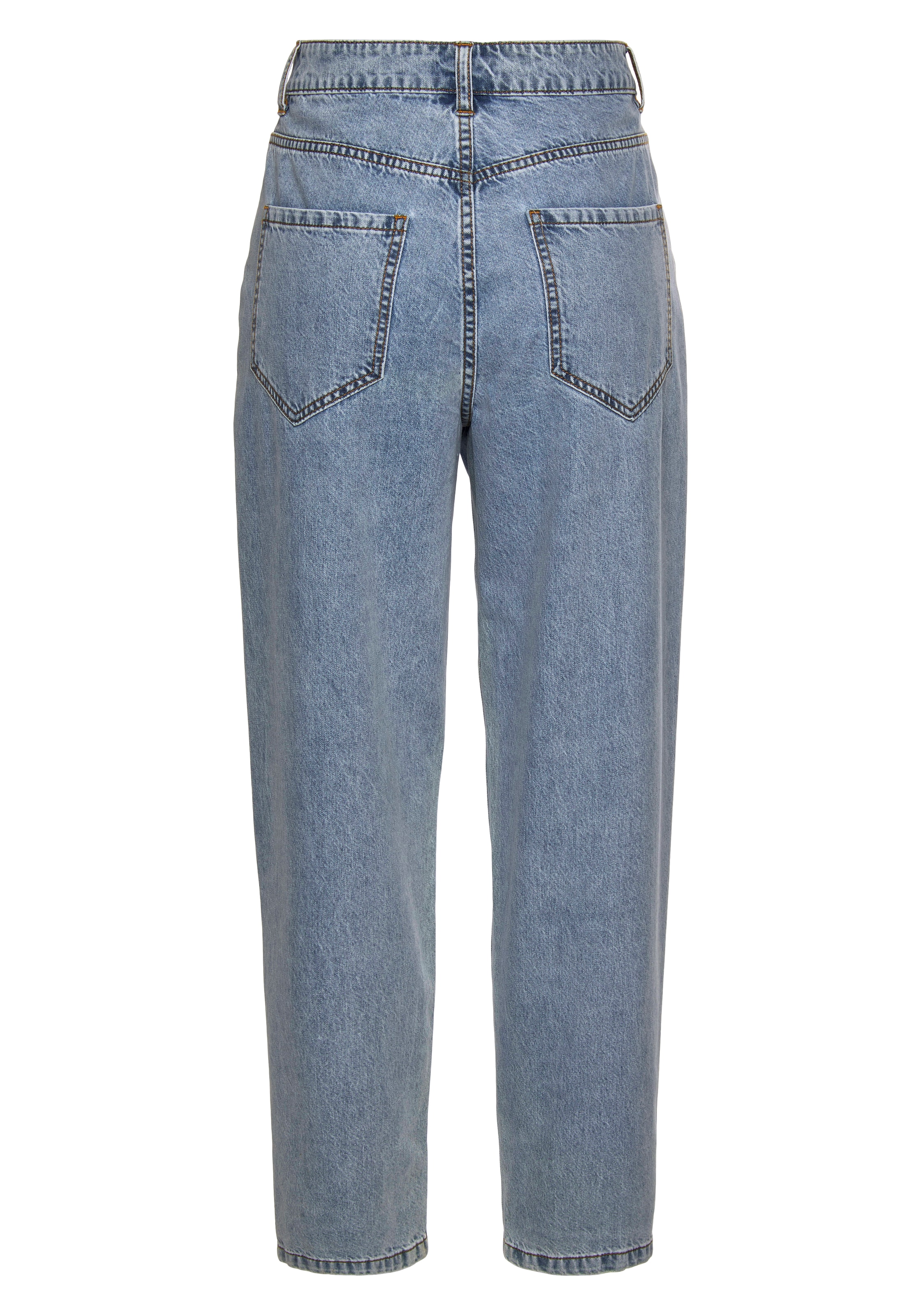 Buffalo Relax-fit-Jeans, in High-Waist-Form mit Bundfalten, verkürzte Länge, modisch
