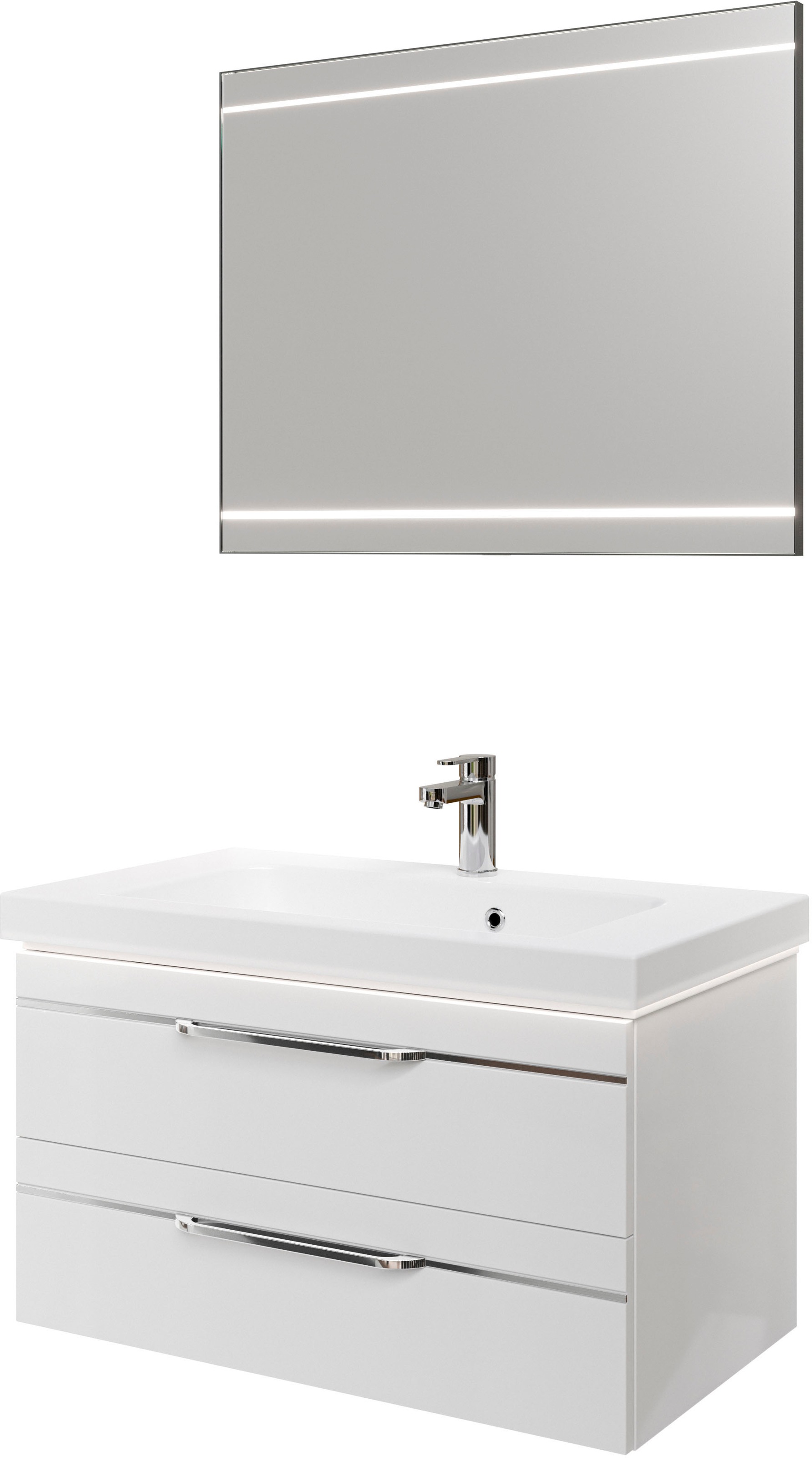 Saphir Badmöbel-Set »Balto 2-teilig Mineralmarmor-Waschtisch mit LED-Spiege günstig online kaufen