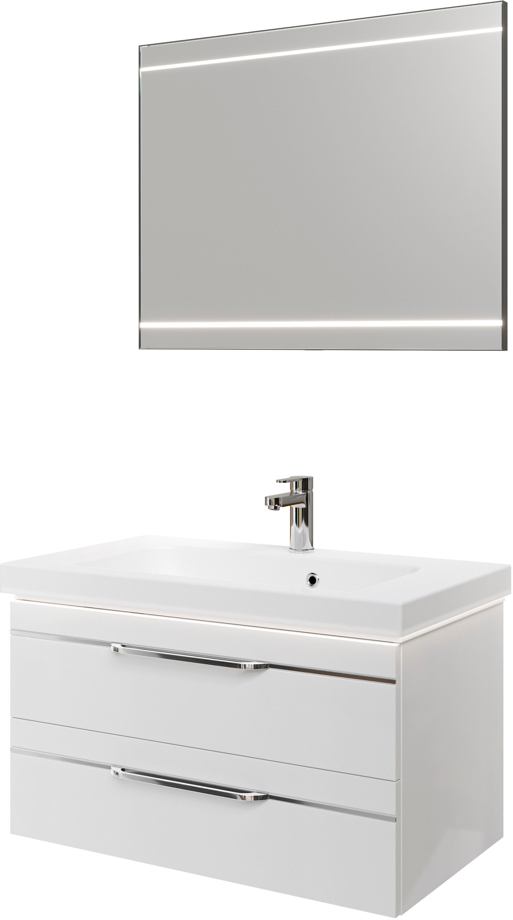 Saphir Badmöbel-Set »Balto 2-teilig Mineralmarmor-Waschtisch mit LED-Spiege günstig online kaufen
