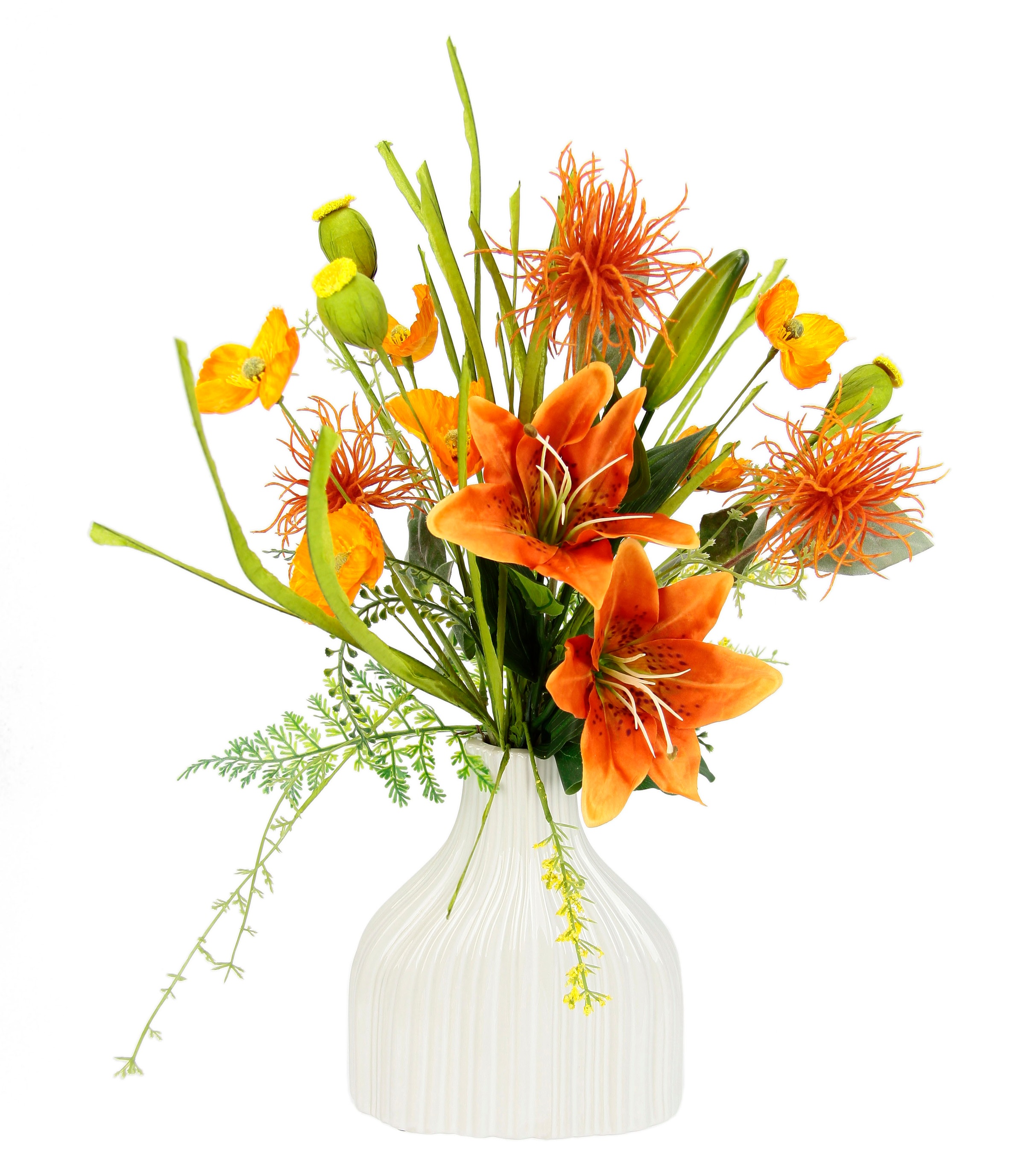 I.GE.A. Kunstblume »Blumenarrangement aus Lilien und Mohnblumen in Vase aus günstig online kaufen