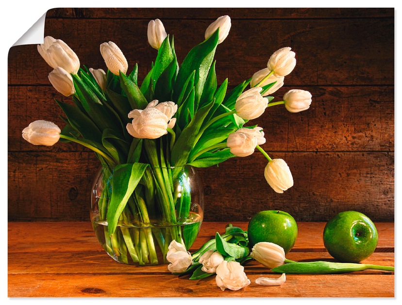 Artland verschiedenen in Blumen, kaufen Größen »Tulpen Glasbild in Glasvase«, online St.), (1