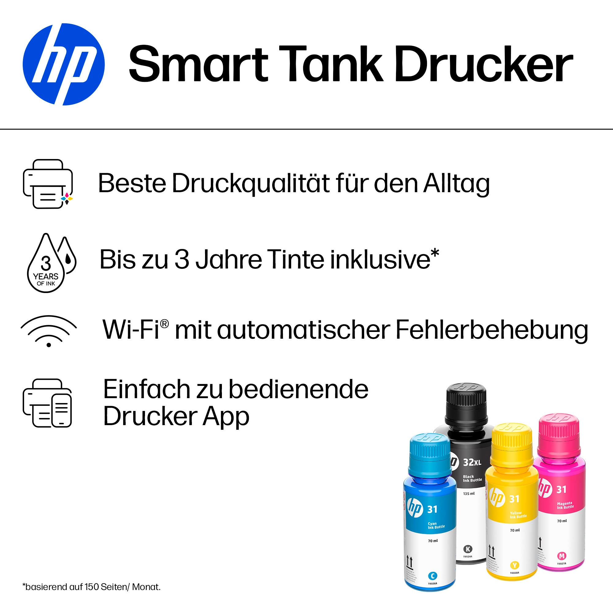 HP Multifunktionsdrucker »Smart Tank 5105 All-in-One-Drucker« Bis zu 20€ Cashback sichern! Nur bis zum 31.10.2026