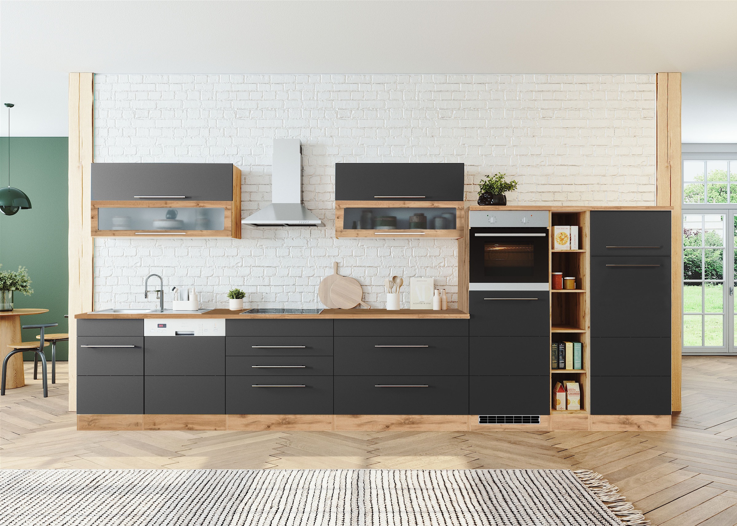 KOCHSTATION Küchenzeile »KS-Wien« Breite 440 cm, wahlweise mit E-Geräten günstig online kaufen