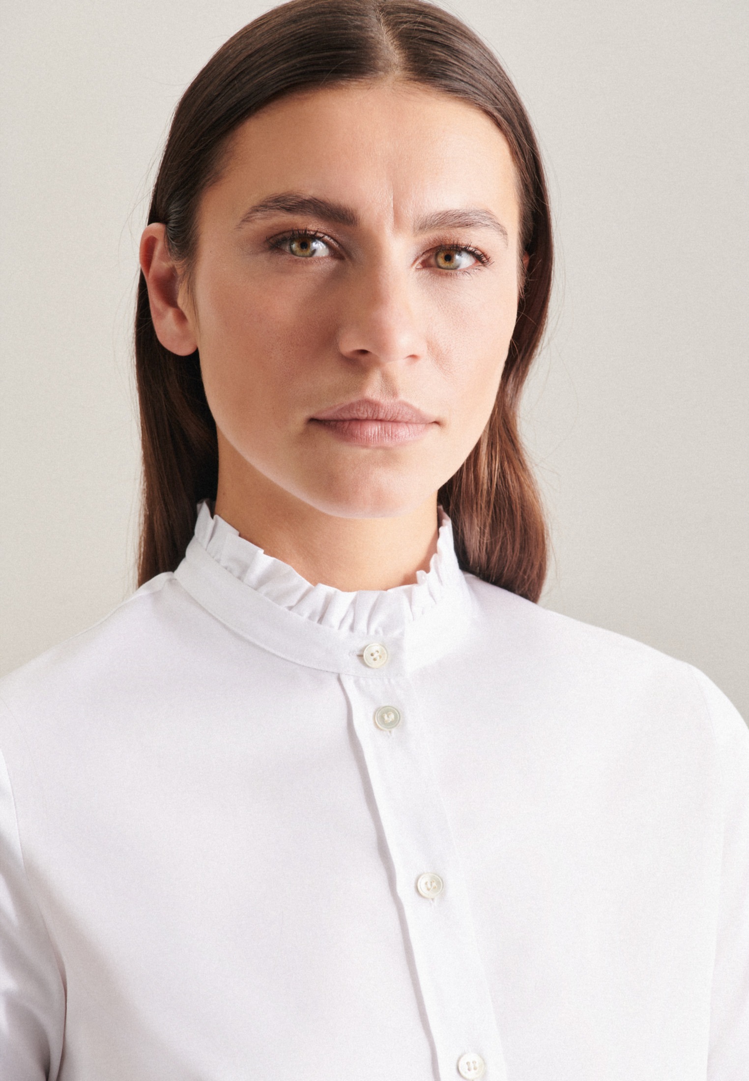 seidensticker Klassische Bluse »Schwarze Rose«, Langarm Kragen Uni glänzend  online bestellen
