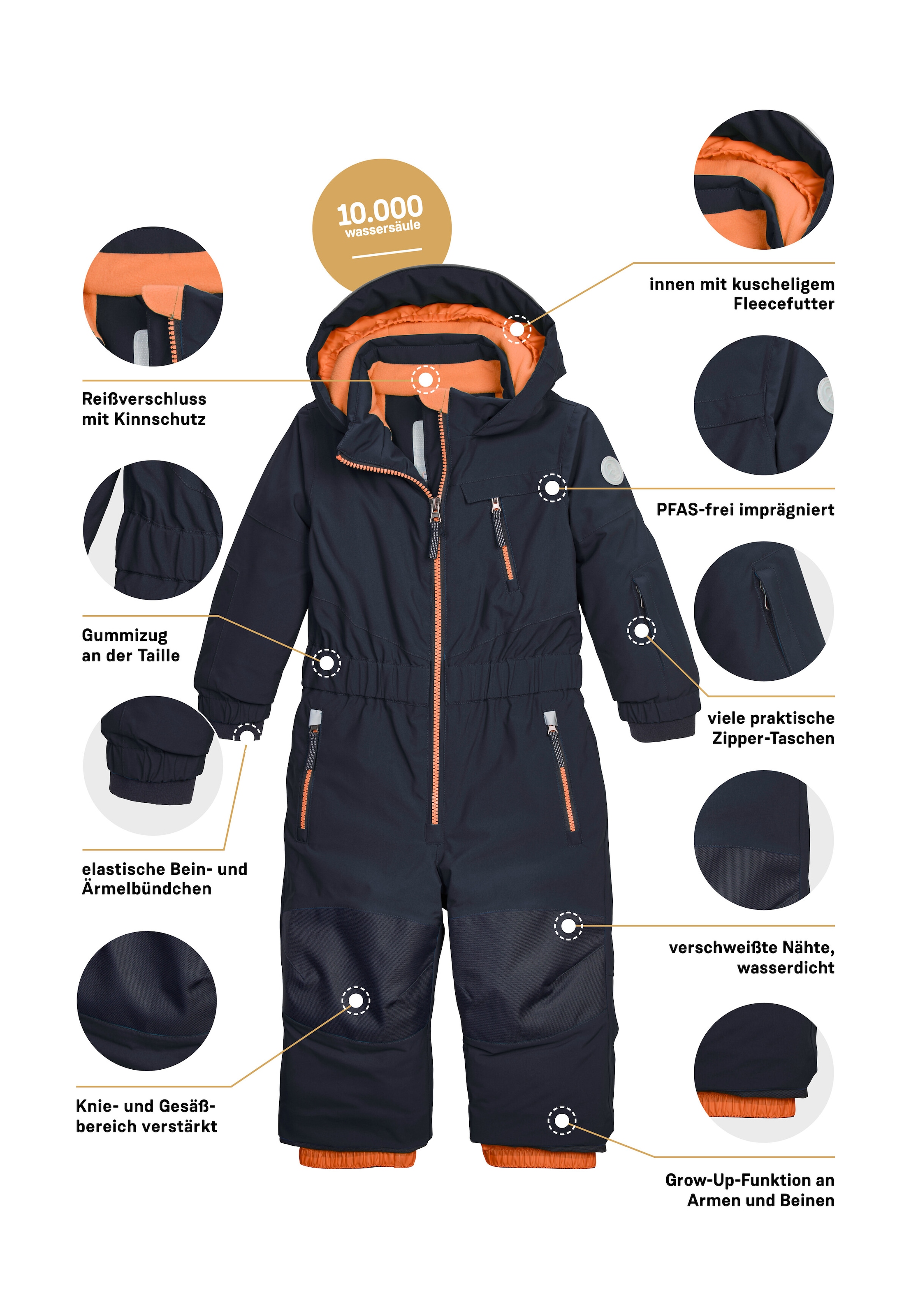 first instinct by killtec Overall »FISW 46 MNS ONPC« Wind- u wasserdichter Schneeanzug mit verlängerbaren Armen und Beinen