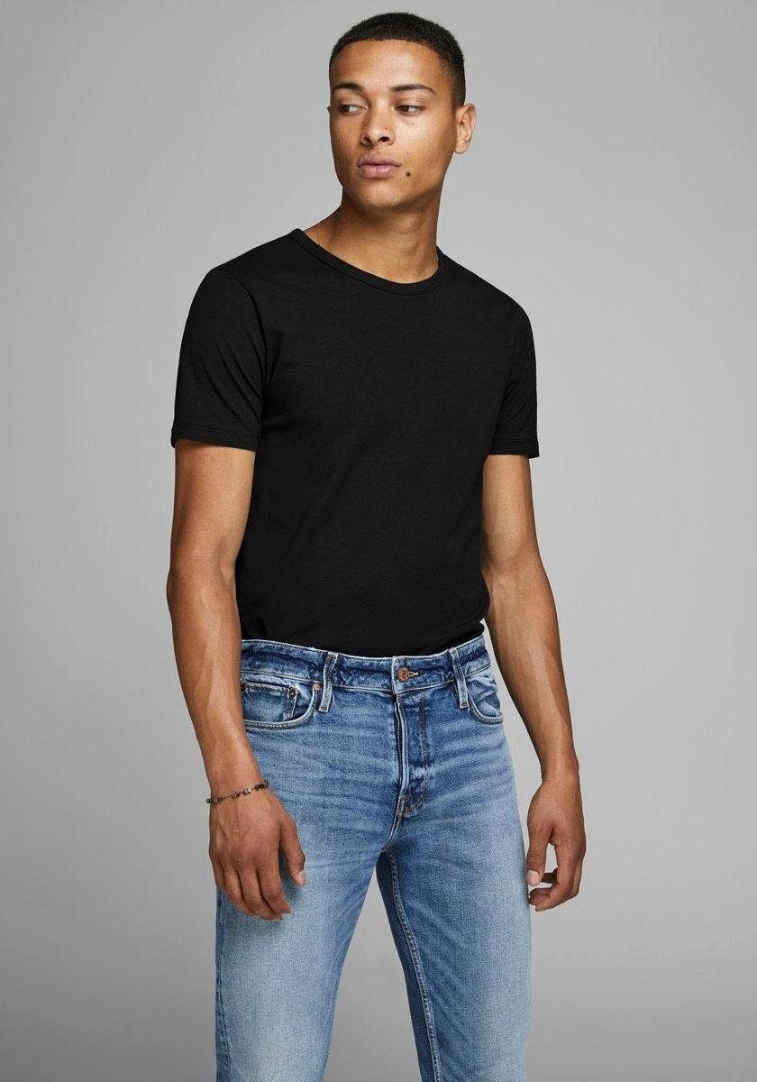 Jack & Jones T-Shirt »JJEBASIC mit schmaler Passform für jeden Tag« unifarben, modisch, schmal, Baumwollmischung, Rundhals