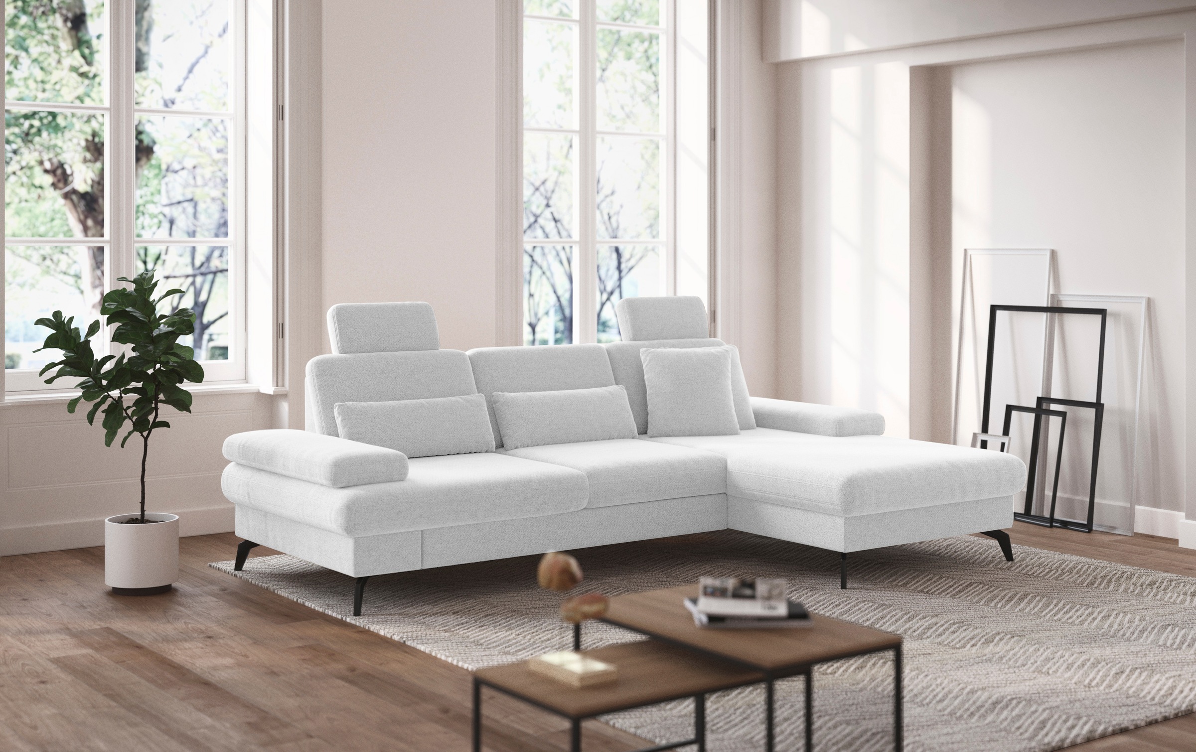 sit&more Ecksofa »Morris L-Form, inkl. Sitztiefenverstellung«, wahlweise mit Armteilverstellung, Bettfunktion & Bettkasten