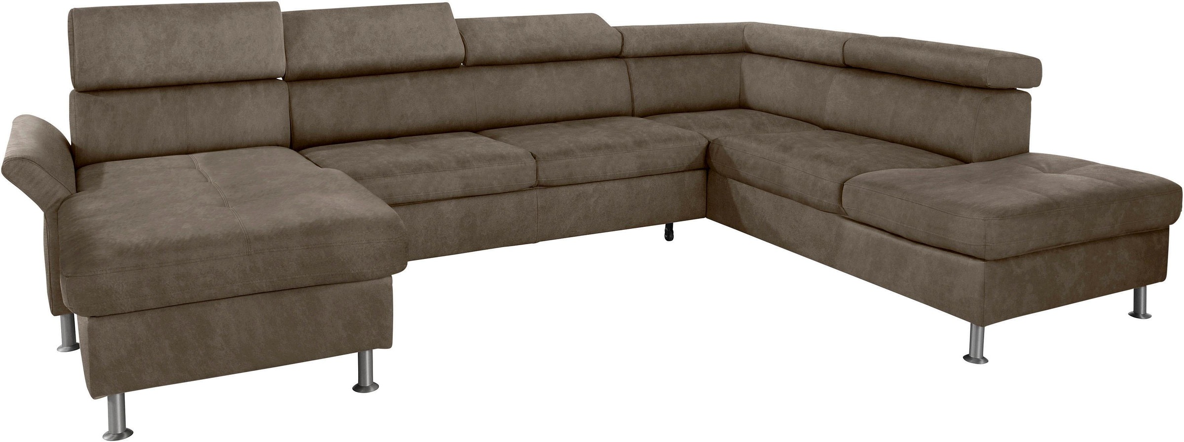 exxpo - sofa fashion Wohnlandschaft »Maretto, bequem und komfortabel, aufwendige Sitzsteppung, U-Form«, inkl. Kopfteilverstellung für mehr Sitzkomfort, wahlweise Bettfunktion