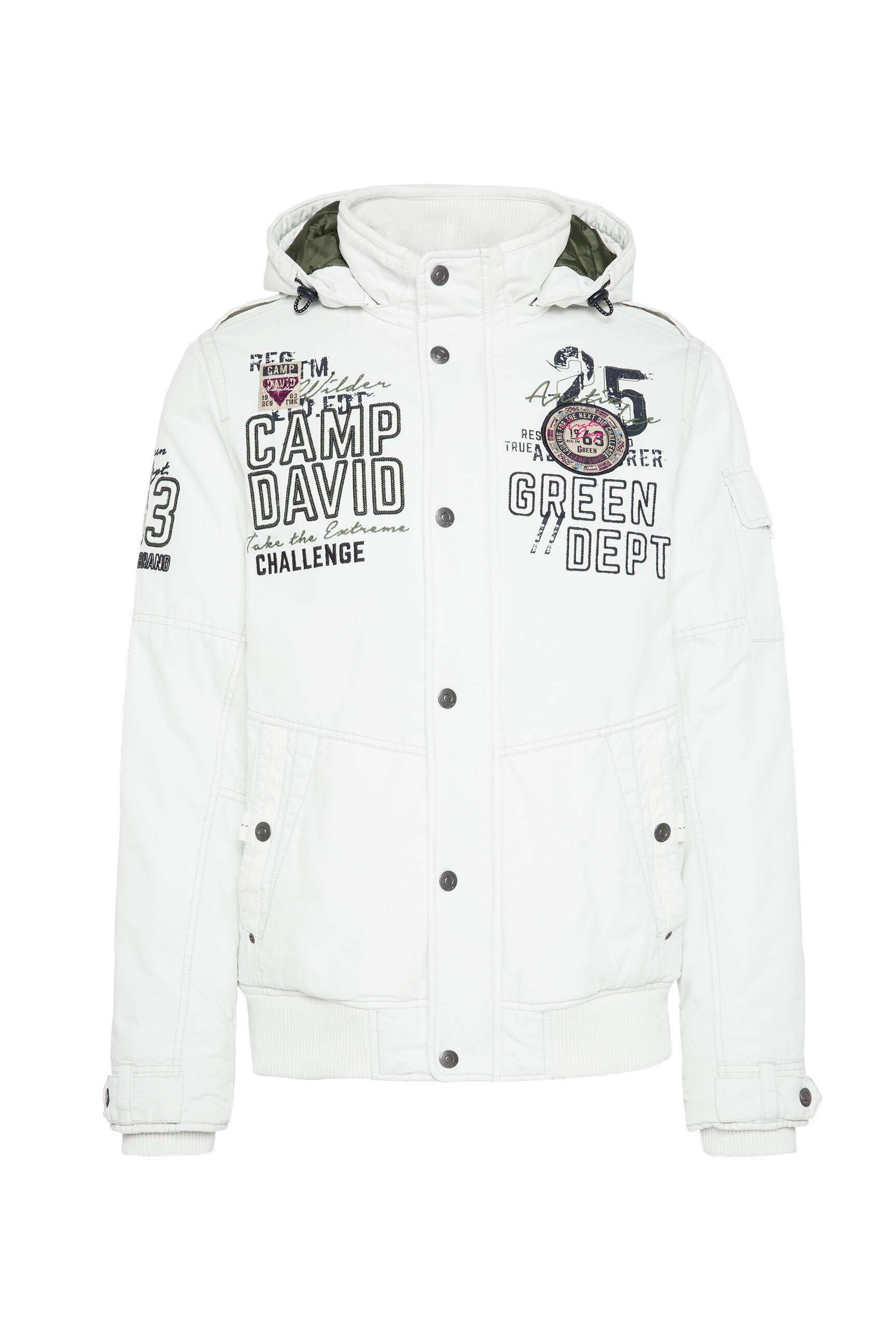 CAMP DAVID Winterjacke, mit Kapuze, mit verstellbaren Druckknopfriegeln am Saum