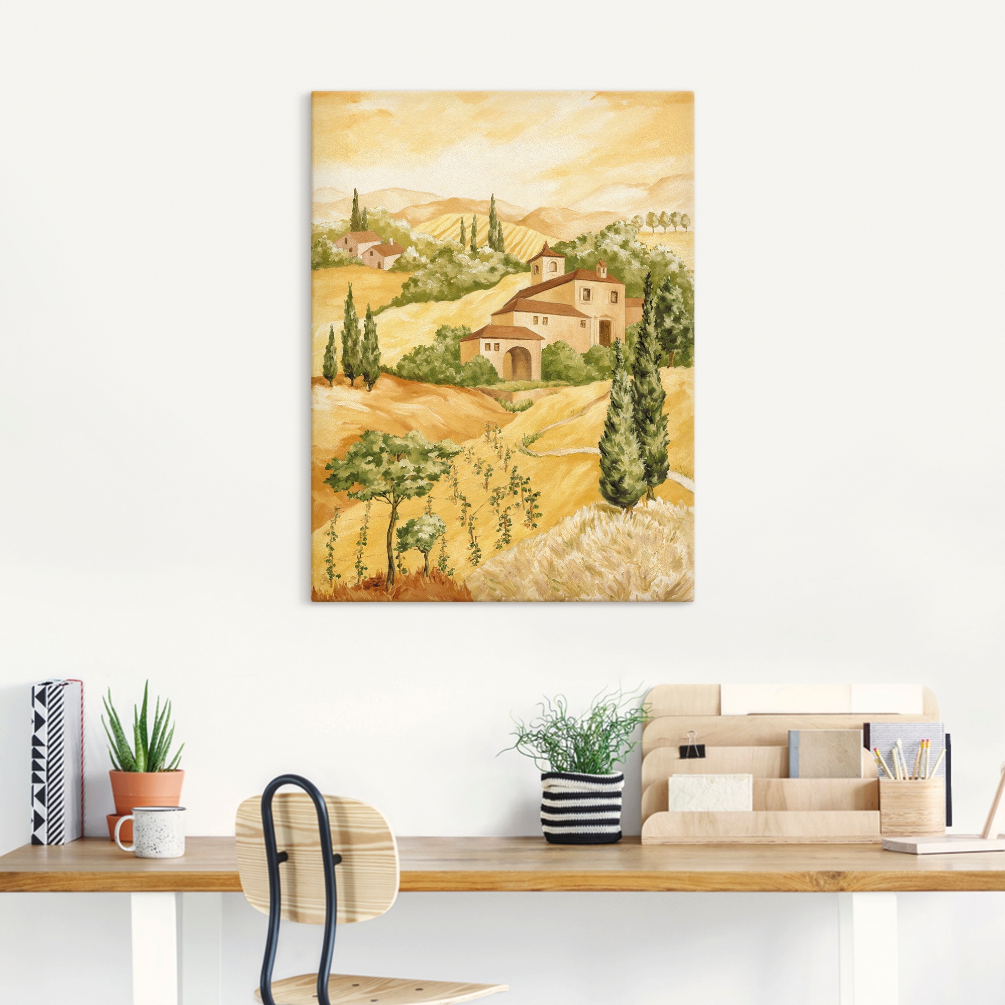 Artland Leinwandbild »hellbraune Landschaft« Europa 1 Stk. tlg. auf Keilrah günstig online kaufen
