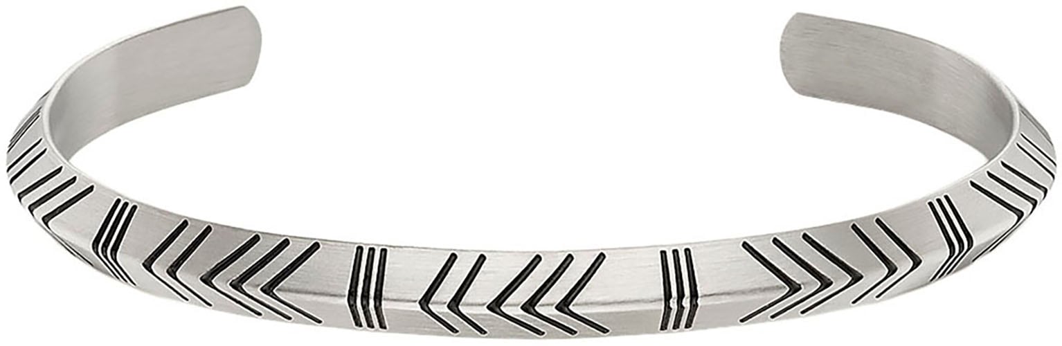 BRUNO BANANI Armspange »Schmuck« edelstahlfarben-schwarz Edle Armspange mit grafischen Verzierungen