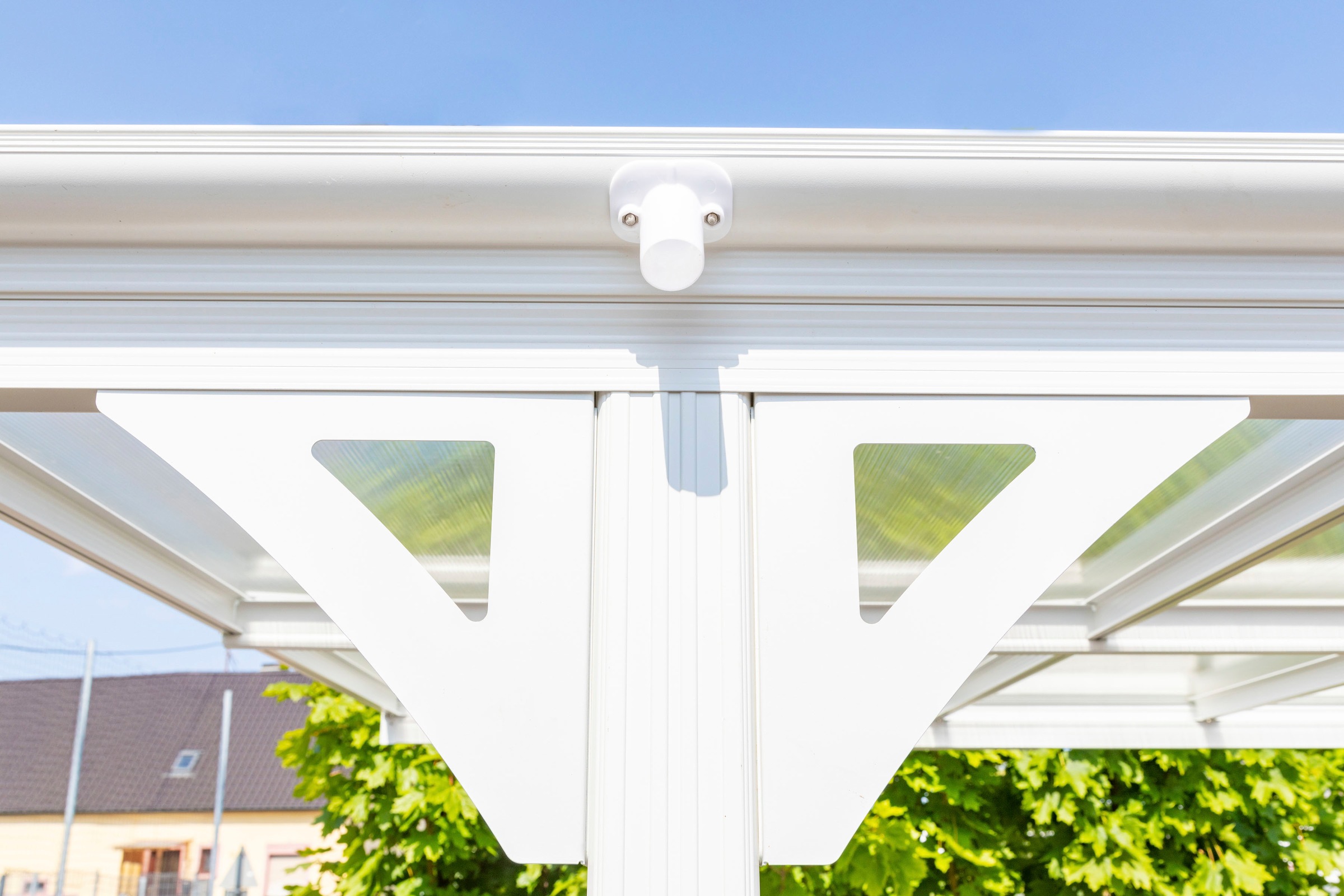 WESTMANN Einzelcarport »Flachdach«, Aluminium, 280 cm, Weiß, aus Aluminium, inkl. Regenrinne und Schrauben-Kit