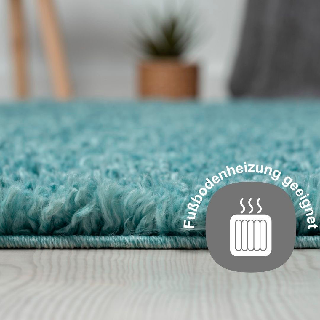 OTTO home Hochflor-Bettumrandung »Banji« Höhe 37 mm 3 Stk. tlg. Uni Farben, weich und flauschig, auch als Läufer & in rund erhältlich