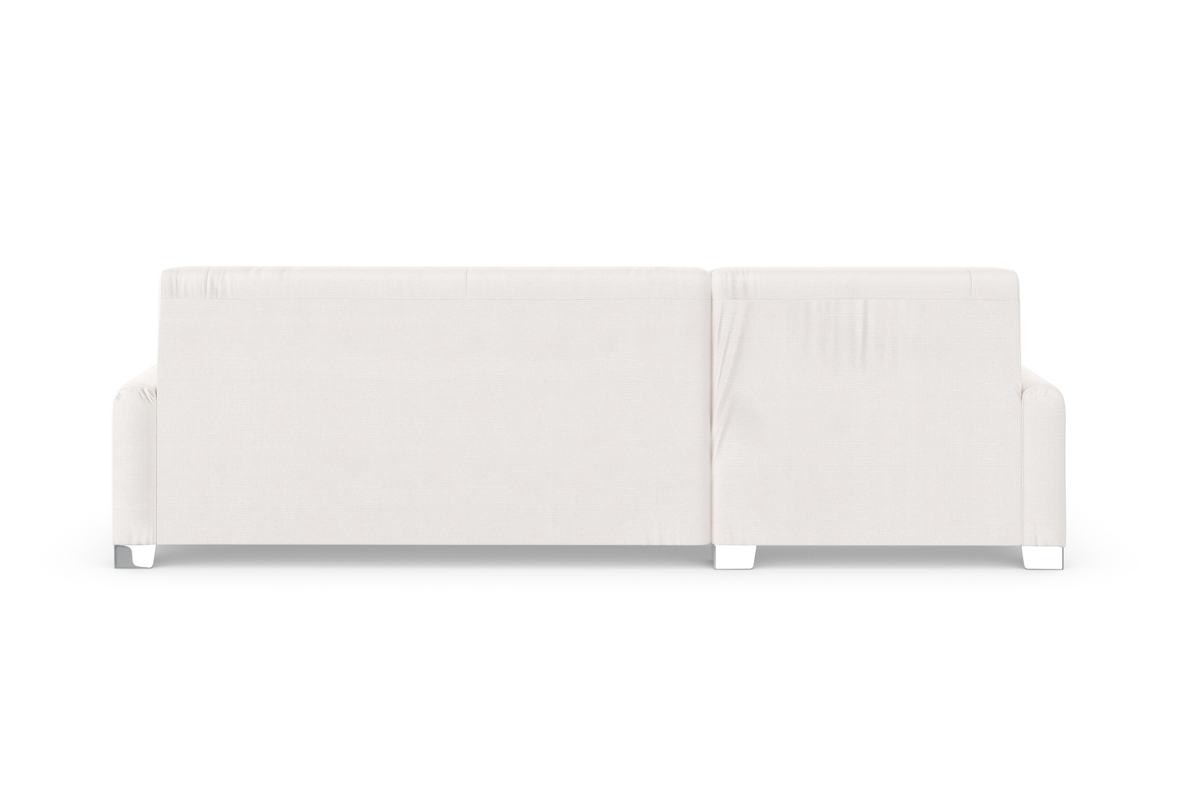 DOMO collection Ecksofa »Anzio L-Form, whlw. Bettfunktion, Federkern, hochwertig, Breite 271 cm«, Ohne Bettfunktion, Recamiere links, Chenille-Struktur, creme