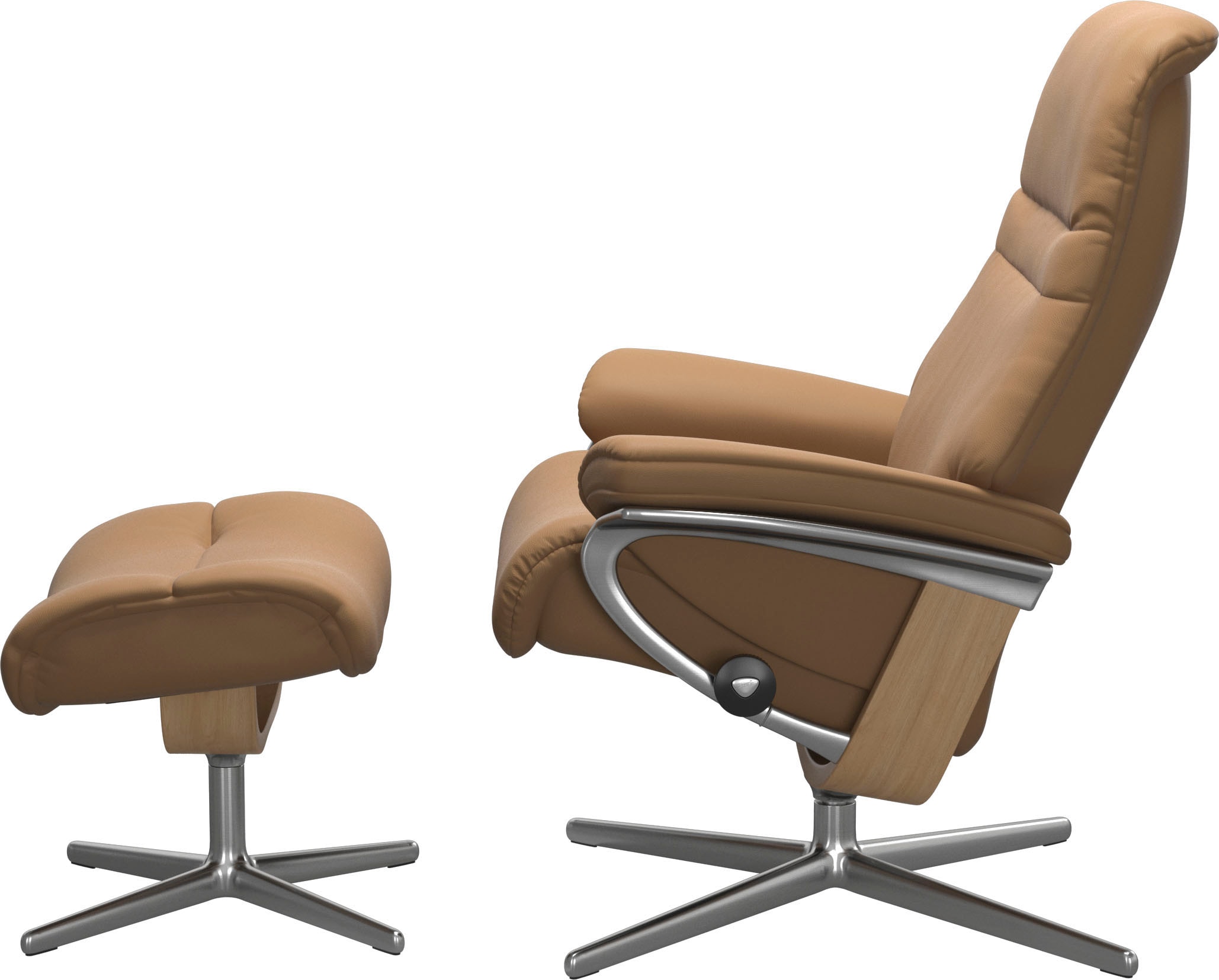 Stressless® Relaxsessel »Sunrise« Set, Relaxsessel mit Hocker,  mit Hocker, mit Cross Base, Größe S, M & L, Holzakzent Eiche