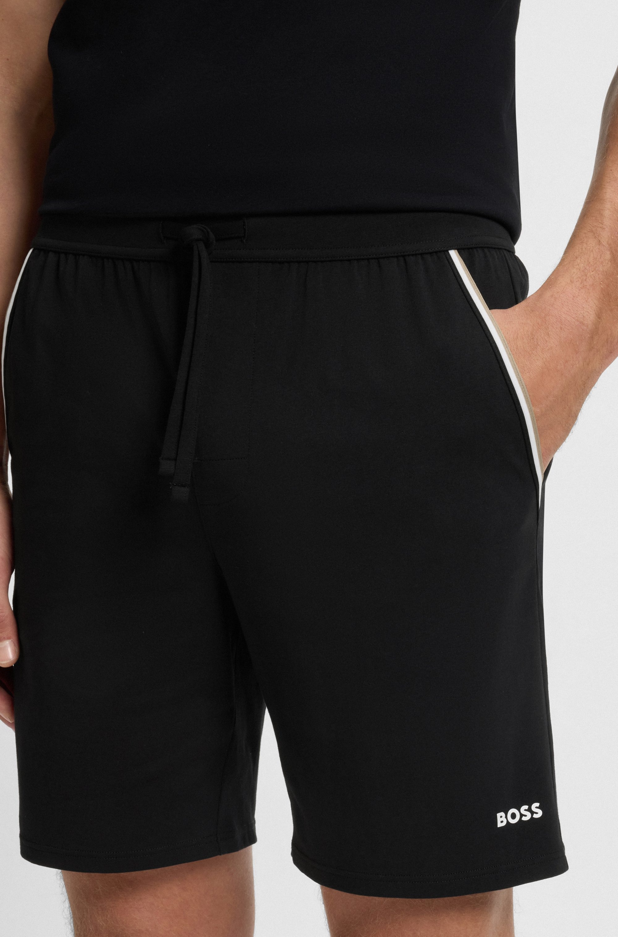 BOSS Pyjamashorts »Unique«, aus elastischer Baumwolle mit Tape-Details