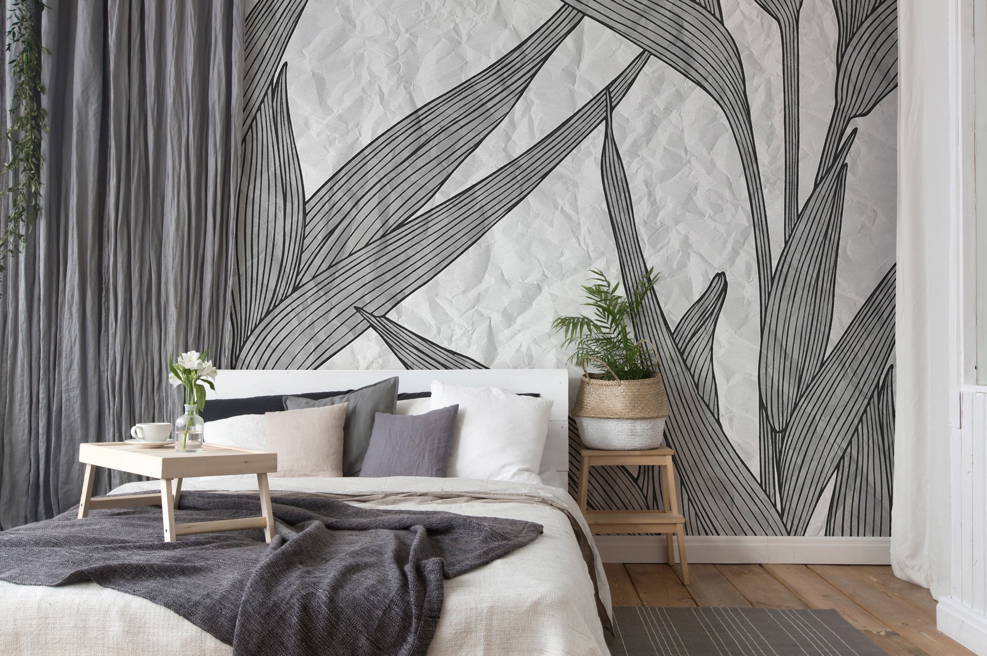 Architects Paper Fototapete »Atelier 47 White Paper Leaves 1«, floral, Vlies, Wand, Schräge, Decke