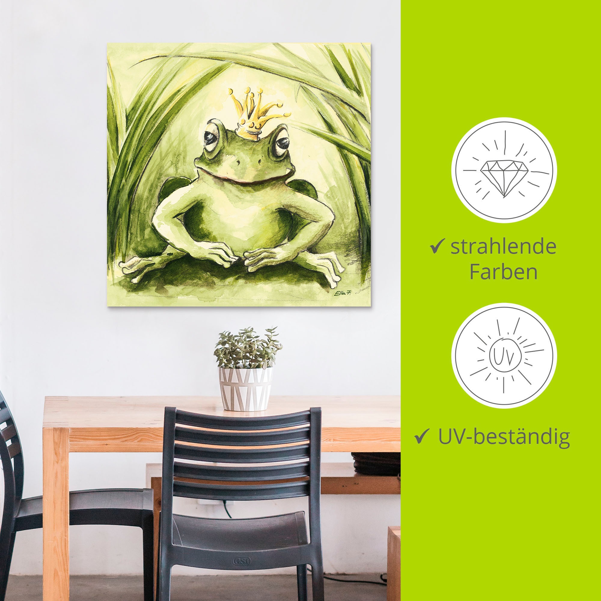 Artland Wandbild »Kleiner Frosch«, Geschichten & Märchen, (1 St.), als Alubild, Outdoorbild, Leinwandbild, Poster in verschied. Größen