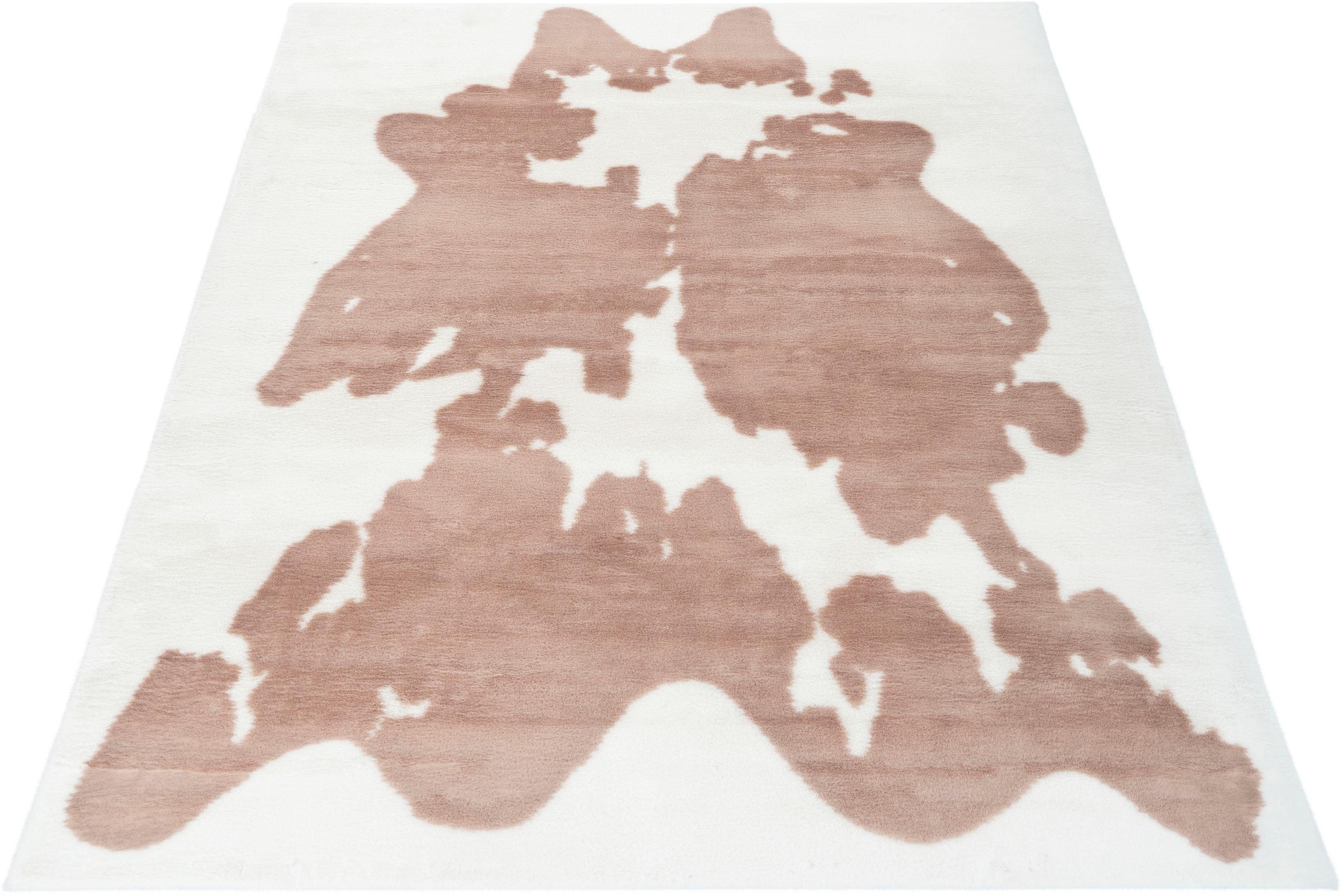Bruno Banani Hochflor-Teppich »Makayla«, rechteckig, 30 mm Höhe, Kuhfell-Muster, Kunstfell, weicher Flor