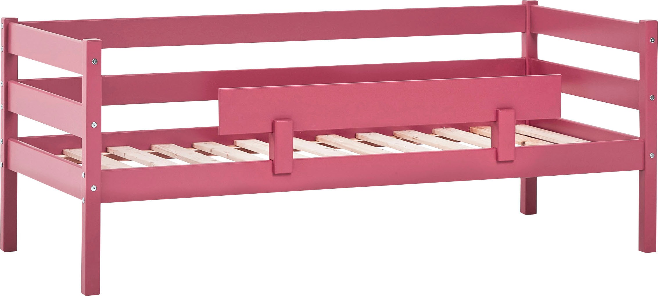 Einzelbett „ECO Comfort“, (Set), mit Rollrost in 8 Farben, wahlweise mit Matratze und Absturzsicherung, Baroque Rose ohne Matratze, mit Rausfallschutz