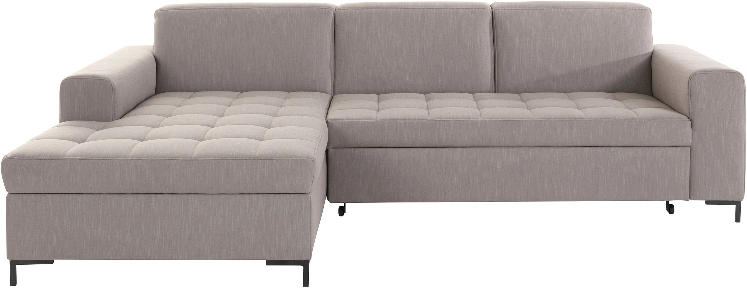 OTTO products Ecksofa »Grazzo, zeitlos & elegant, moderne Sitzheftung, Breite 266cm, L-Form« hochwertige Stoffe aus recyceltem Material, Steppung im Sitzbereich