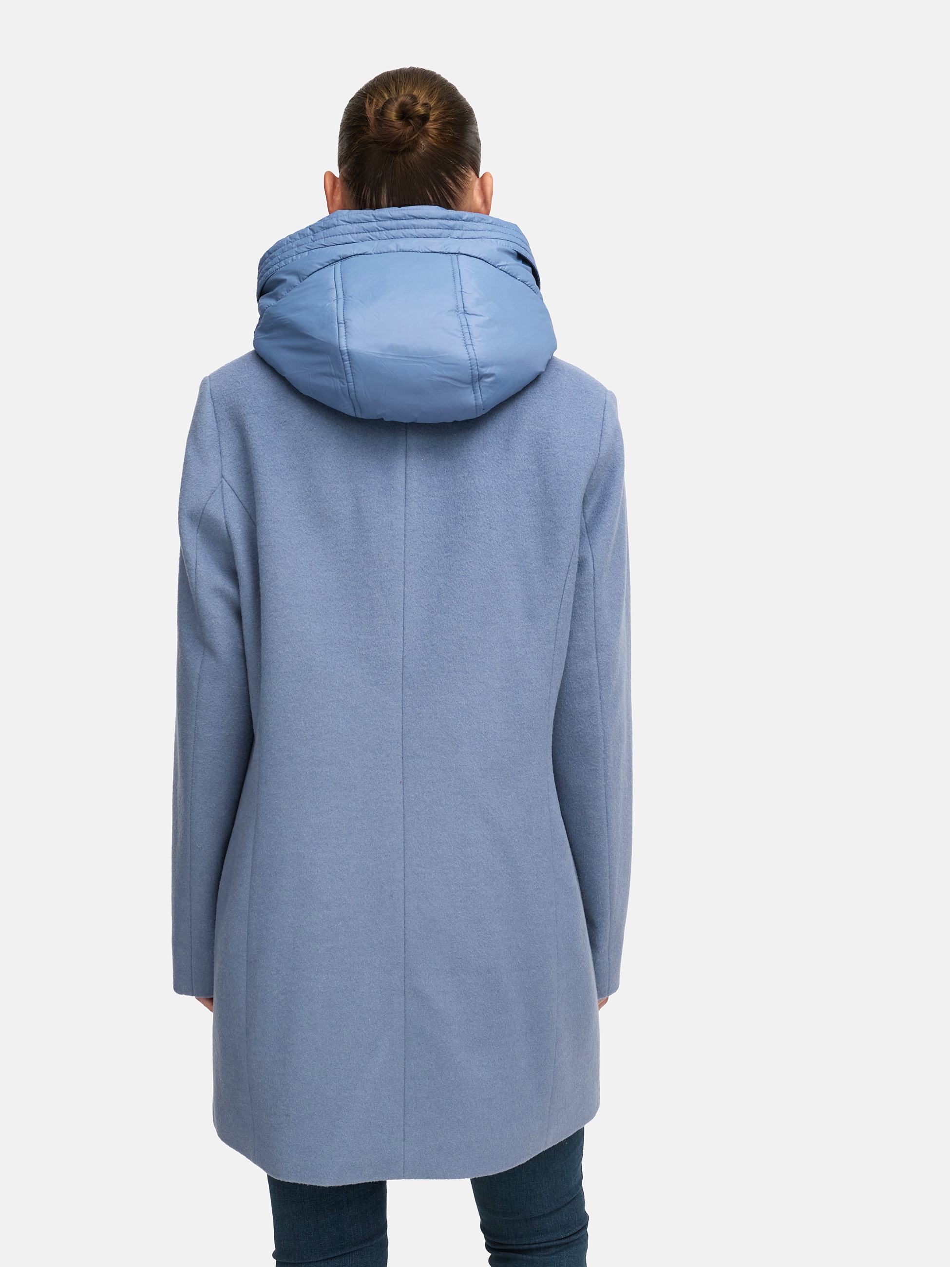 MANISA Wolljacke mit Kapuze mit herausnehmbarer Kapuze