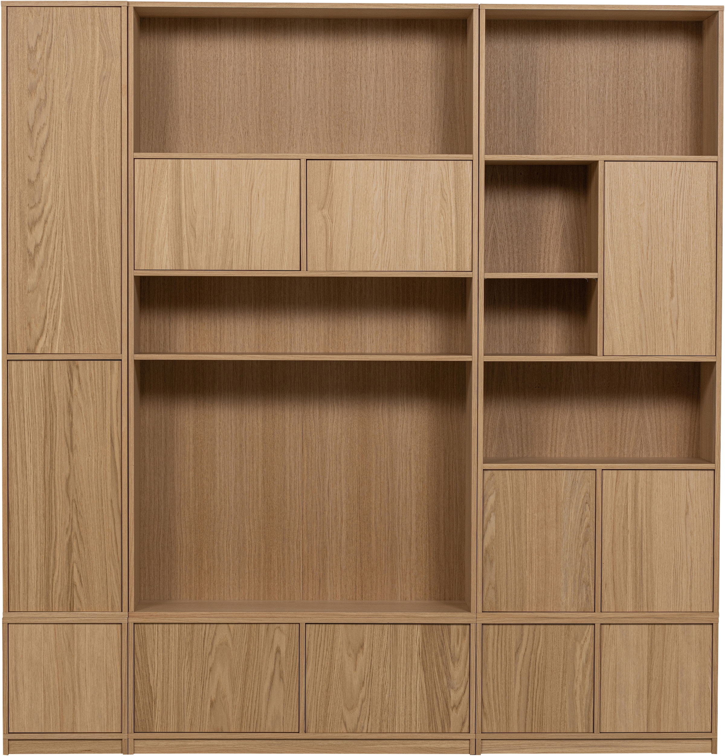 WOOOD Sideboard »Modulair mit Eichenfurnier und Druckmechanismus B 40 x T 40 x H 44 cm« Tragkraft 15 kg pro Einlegeboden, kompakte Ausführung