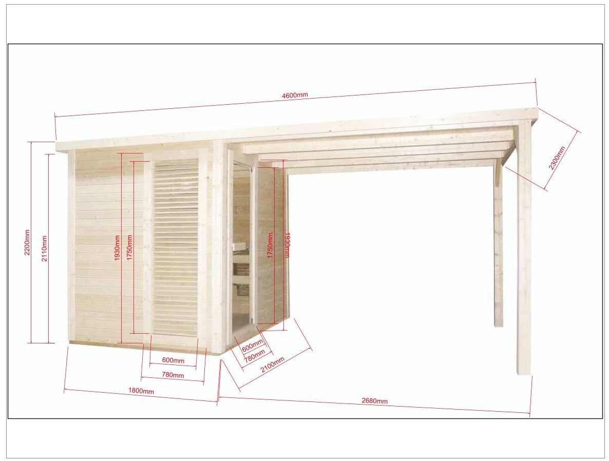 Sanotechnik Sauna »»RAUMA« Außensauna« geeignet für 5 Personen, Fichetnholz