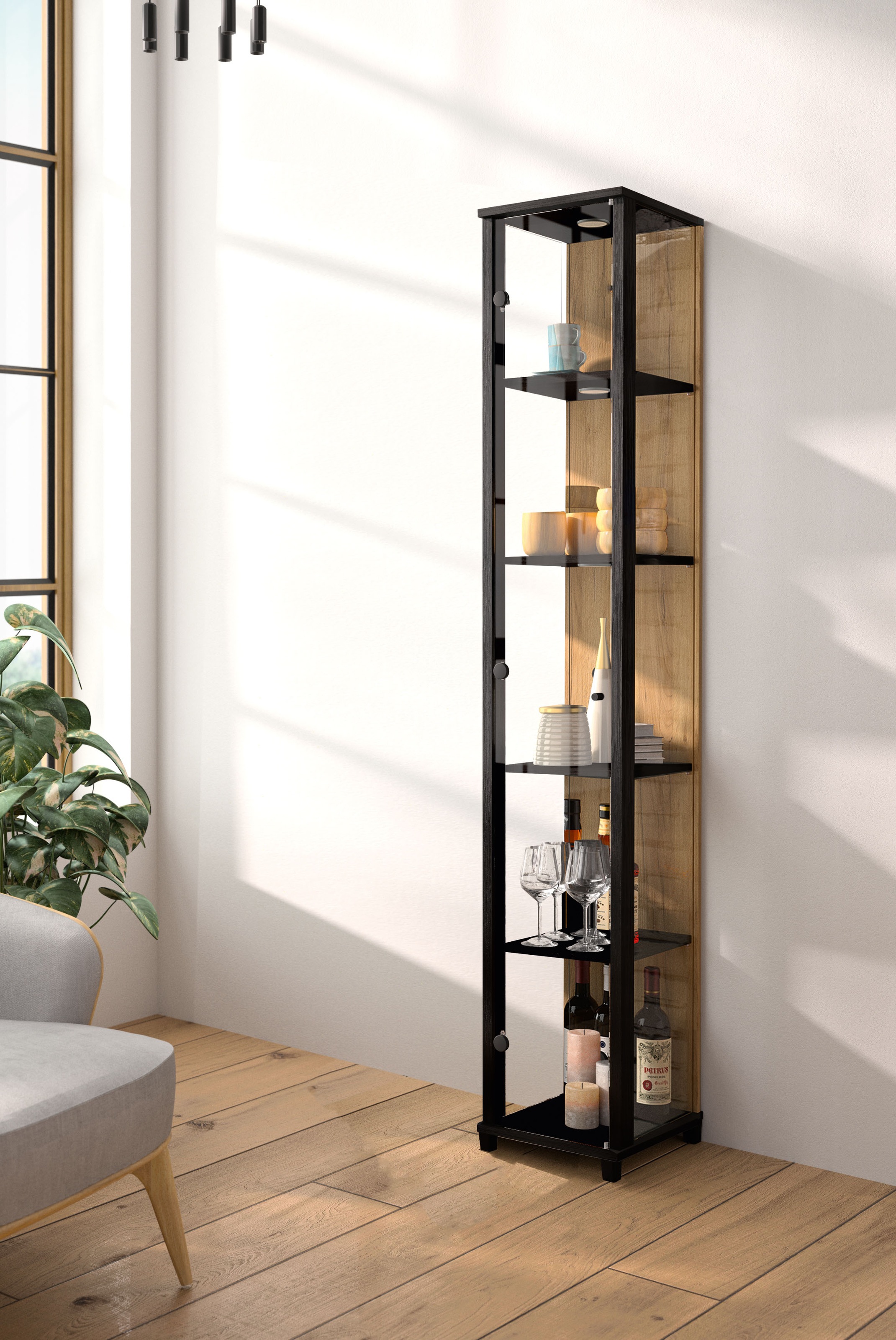 fif möbel Vitrine »OPTIMA« Standvitrine, Vitrinenschrank, Glasvitrine, Samm günstig online kaufen