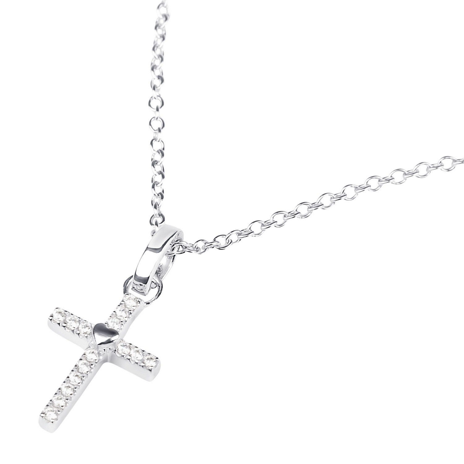 TOM TAILOR Kette mit Anhänger »Kreuz-Motiv« mit Zirkonia (synth.)